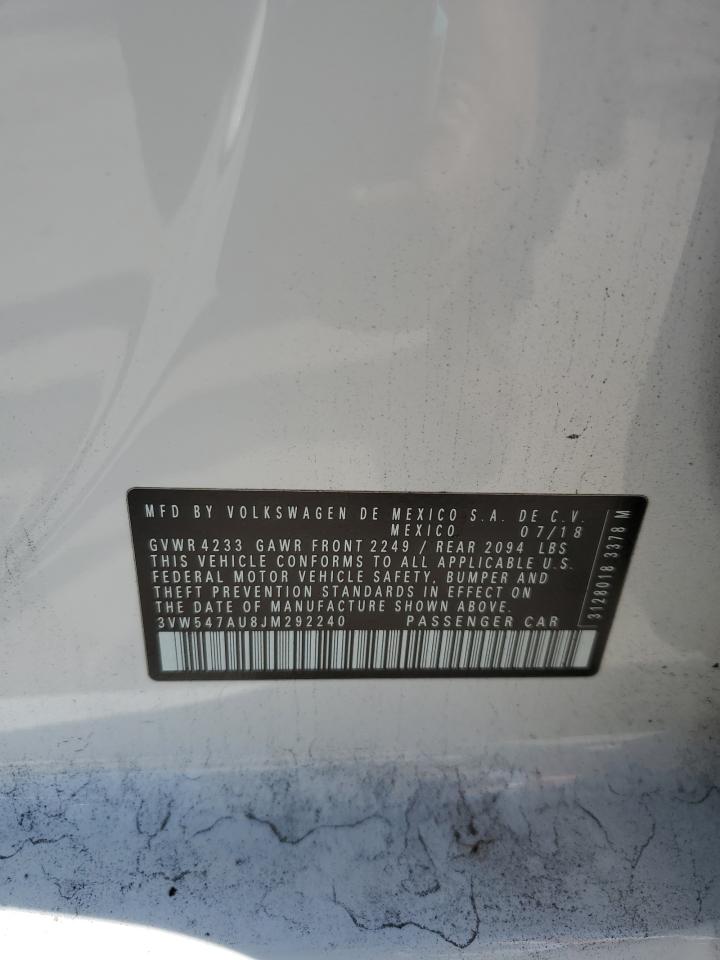 2018 Volkswagen Gti S Белый vin: 3VW547AU8JM292240