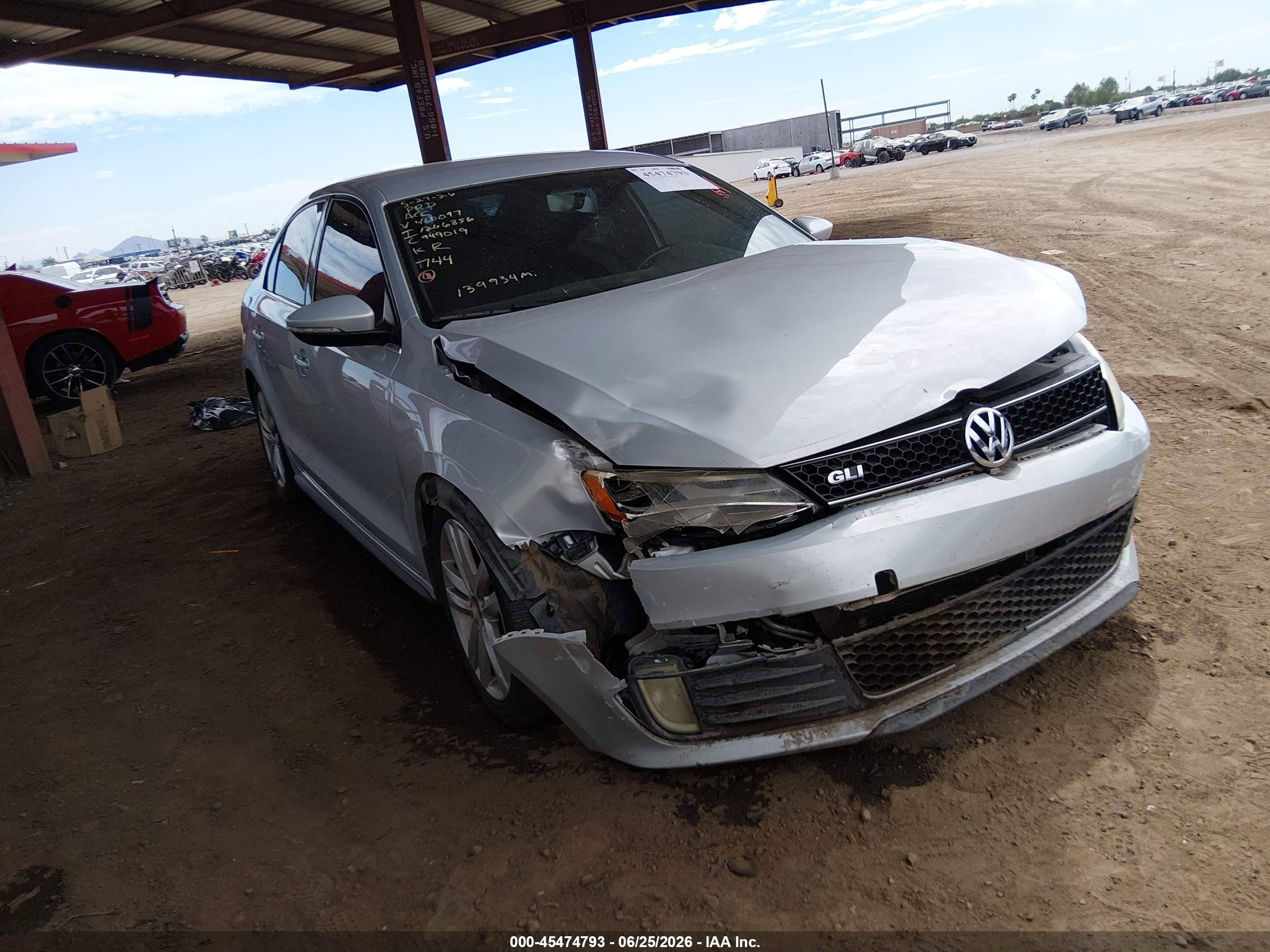 2012 Volkswagen Jetta Gli Silver vin: 3VW567AJ0CM460097