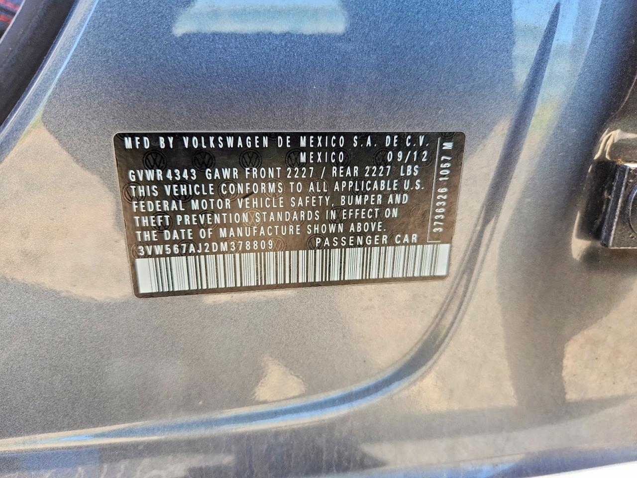 2013 Volkswagen Jetta Gli Gray vin: 3VW567AJ2DM378809