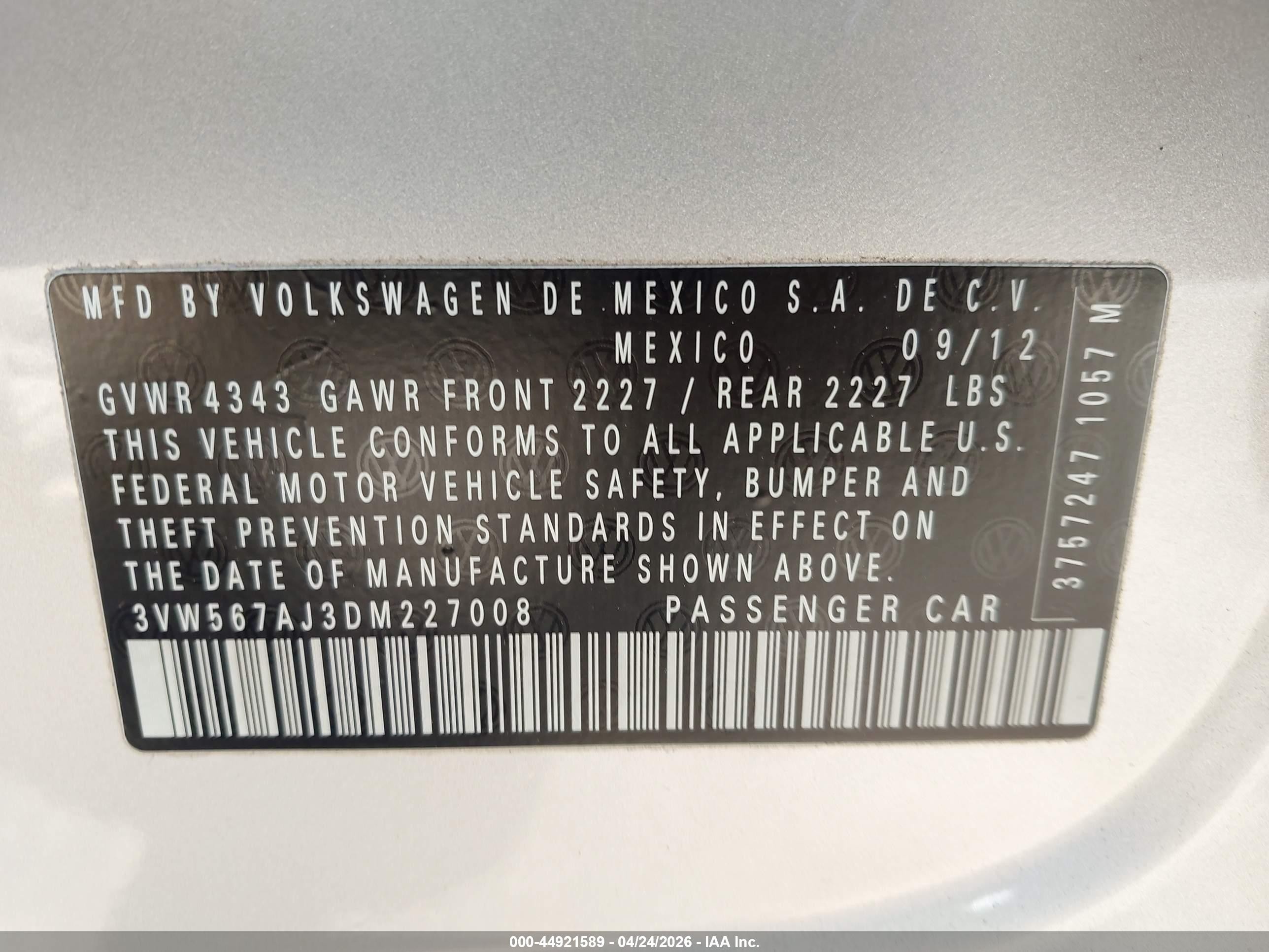 2013 Volkswagen Jetta Gli Autobahn W/nav Light Blue vin: 3VW567AJ3DM227008