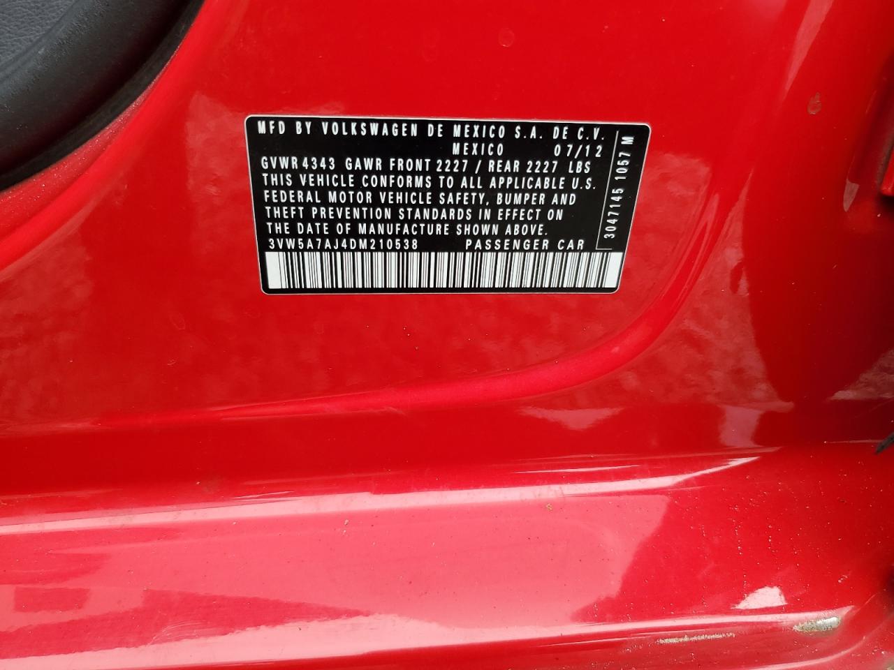 2013 Volkswagen Jetta Gli Red vin: 3VW5A7AJ4DM210538