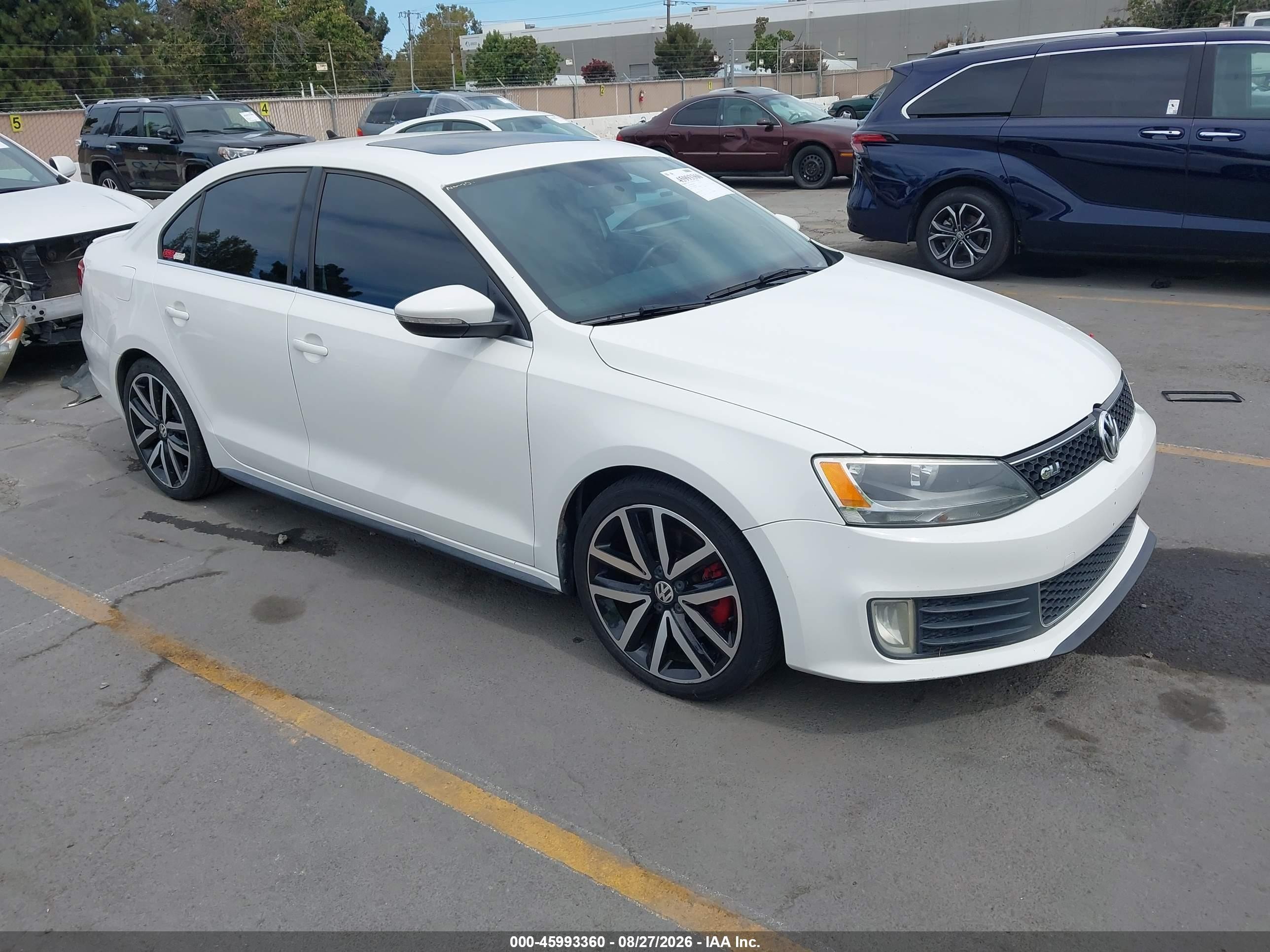 2013 Volkswagen Jetta Gli Autobahn White vin: 3VW5A7AJ7DM416243