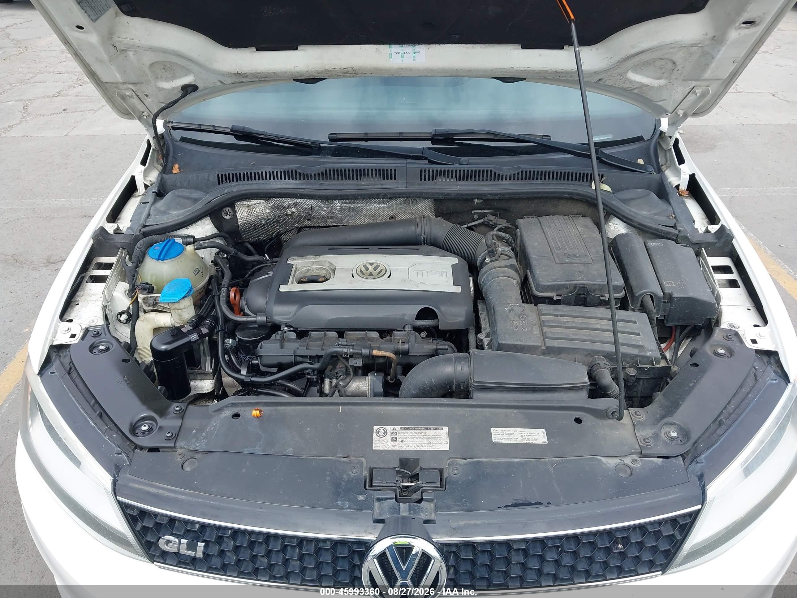 2013 Volkswagen Jetta Gli Autobahn Белый vin: 3VW5A7AJ7DM416243