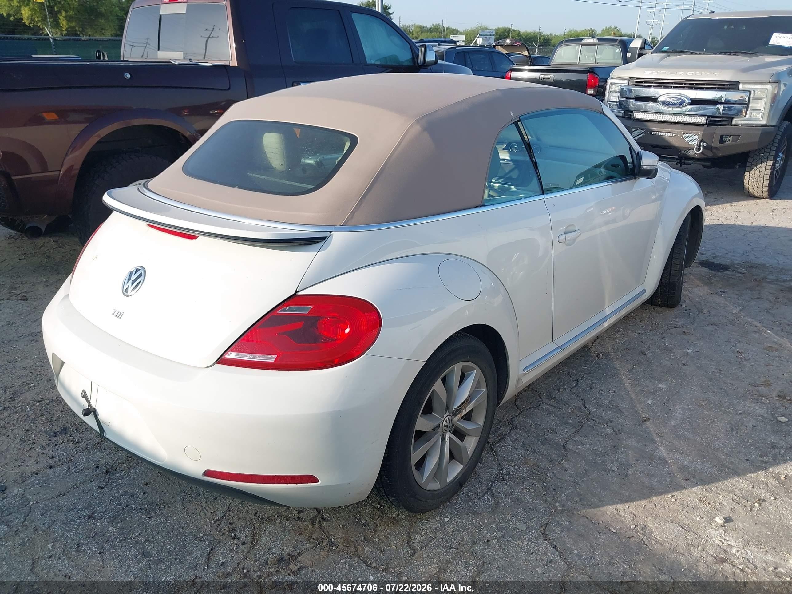 2013 Volkswagen Beetle 2.0l Tdi White vin: 3VW5L7AT5DM820105