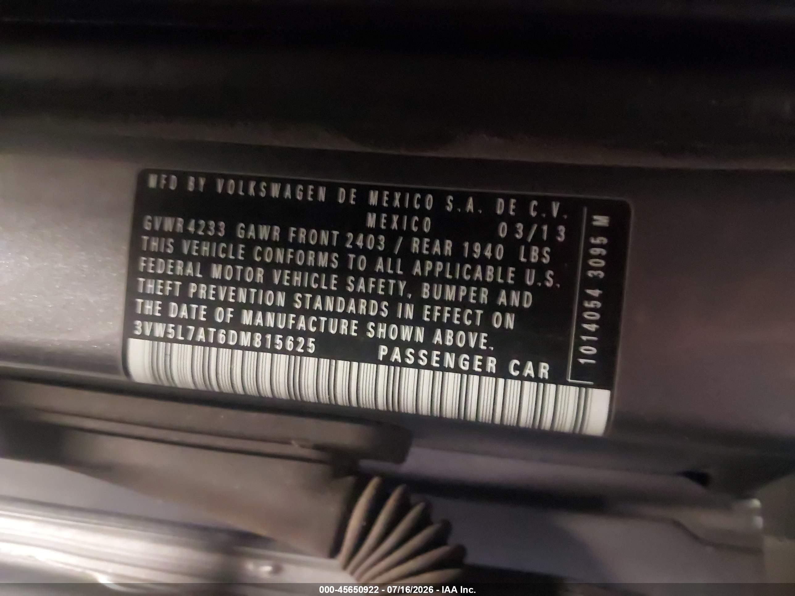 2013 Volkswagen Beetle 2.0l Tdi Gray vin: 3VW5L7AT6DM815625