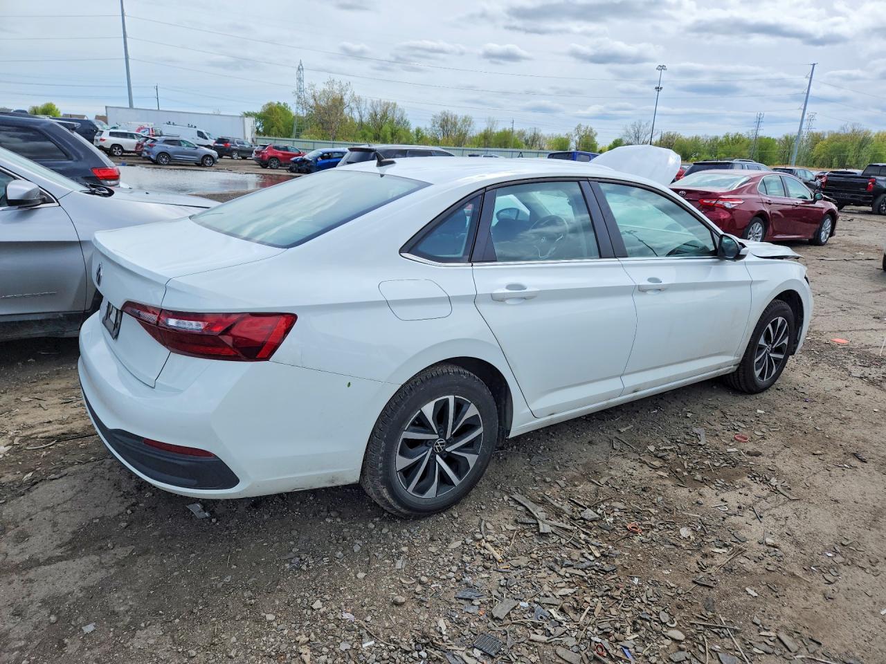 2024 Volkswagen Jetta S White vin: 3VW5M7BU1RM065952