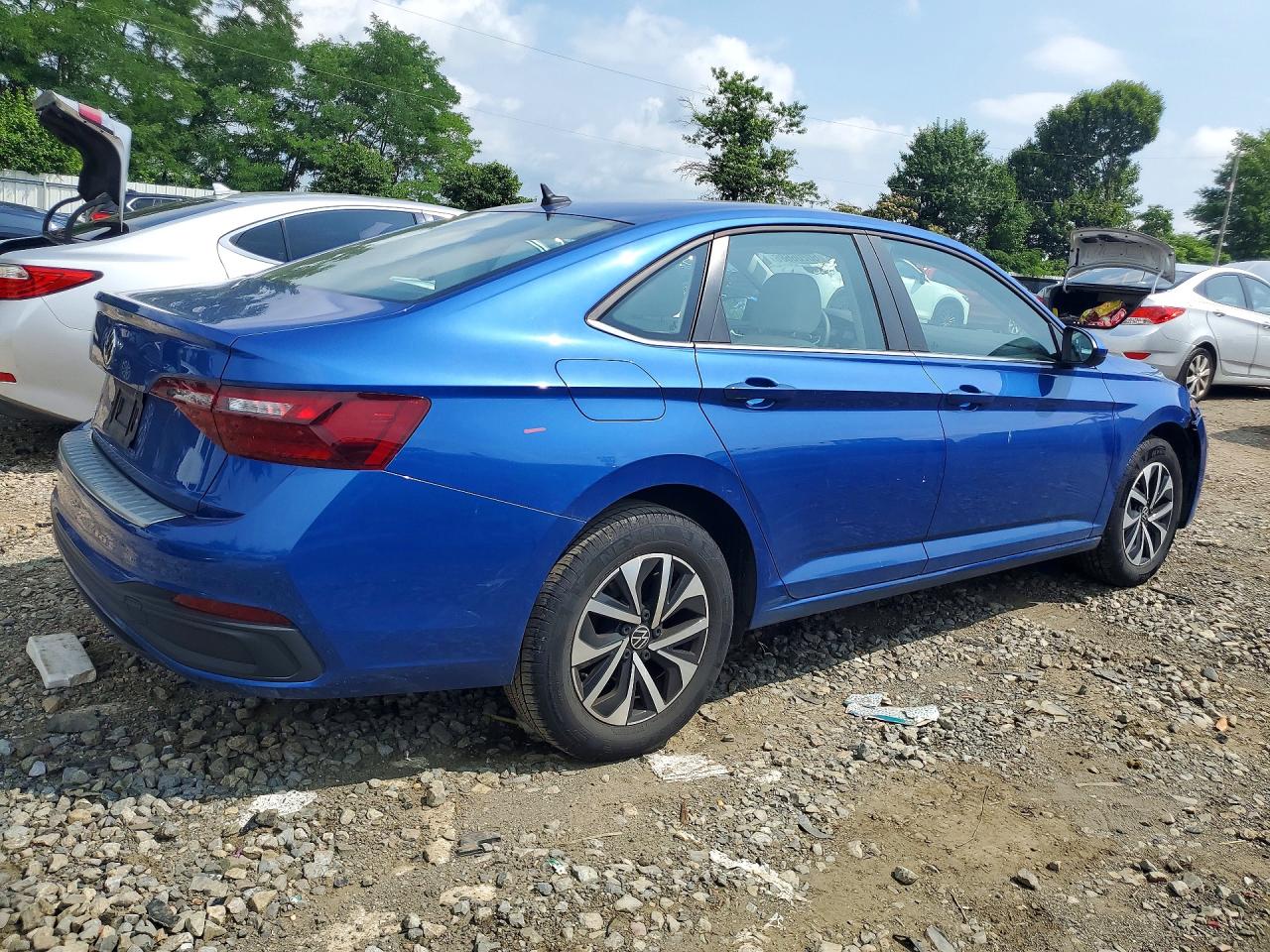 2023 Volkswagen Jetta S Blue vin: 3VW5M7BU7PM020673