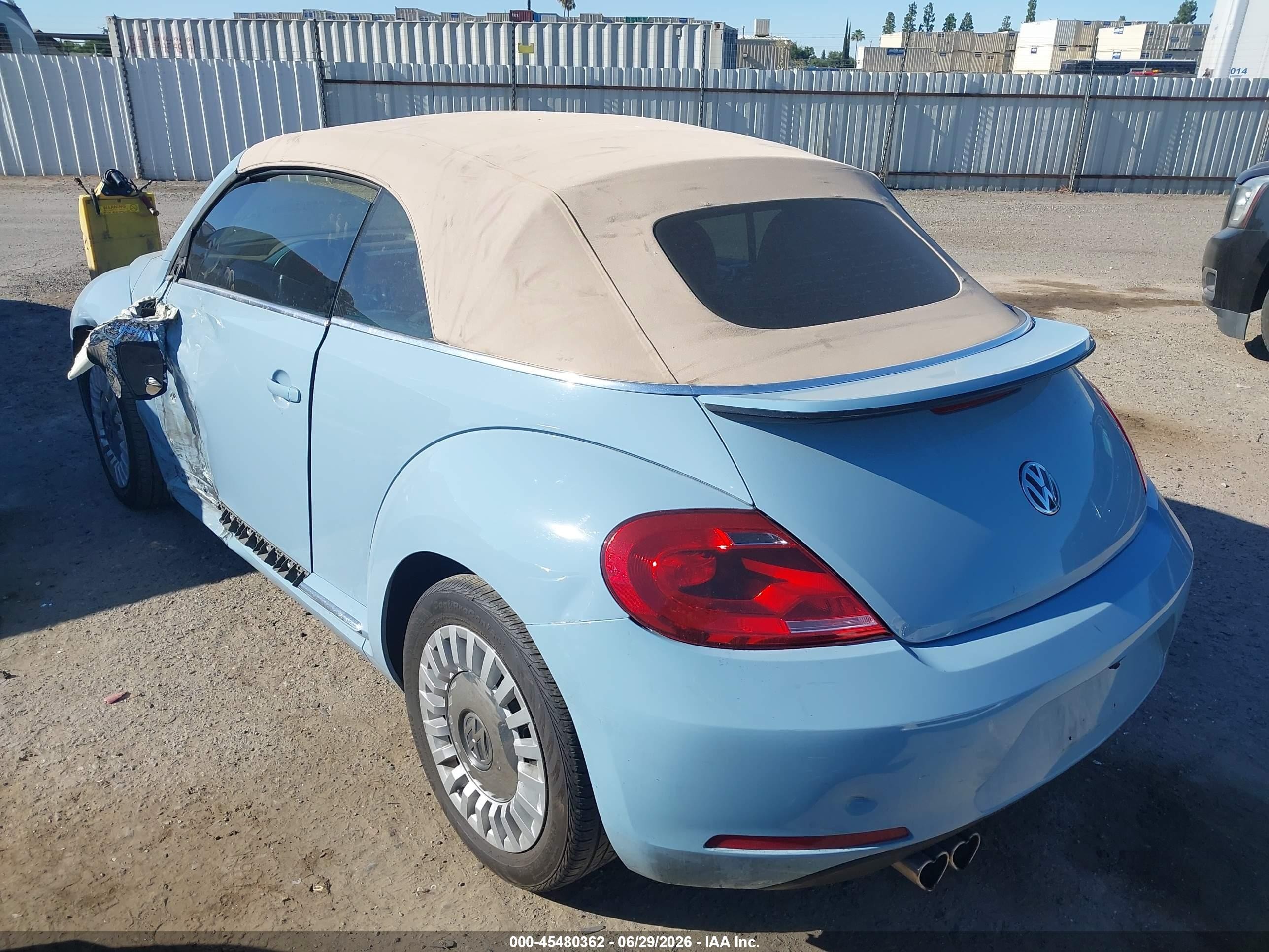 2013 Volkswagen Beetle 2.5l Light Blue vin: 3VW5P7AT2DM830465