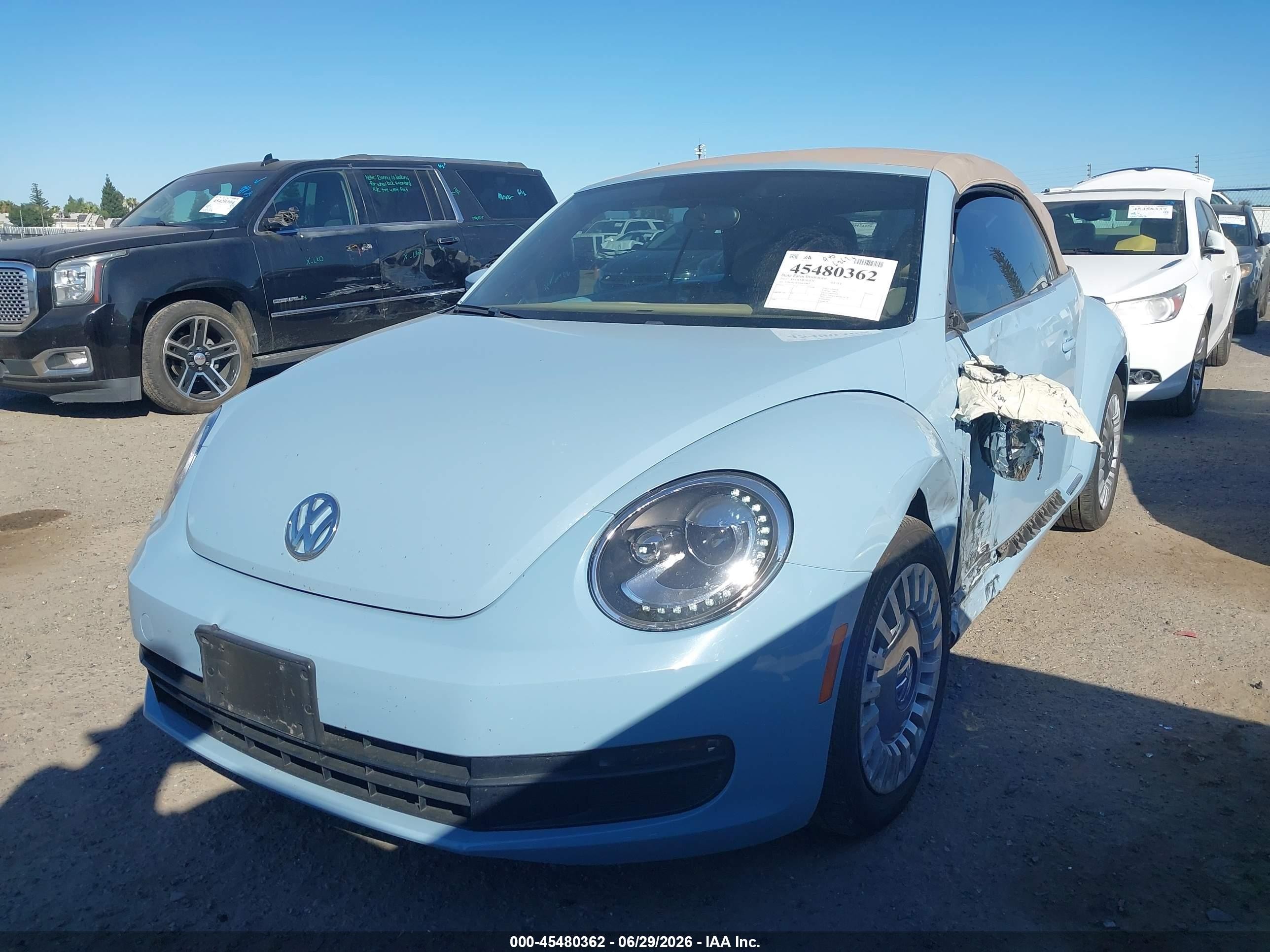 2013 Volkswagen Beetle 2.5l Light Blue vin: 3VW5P7AT2DM830465