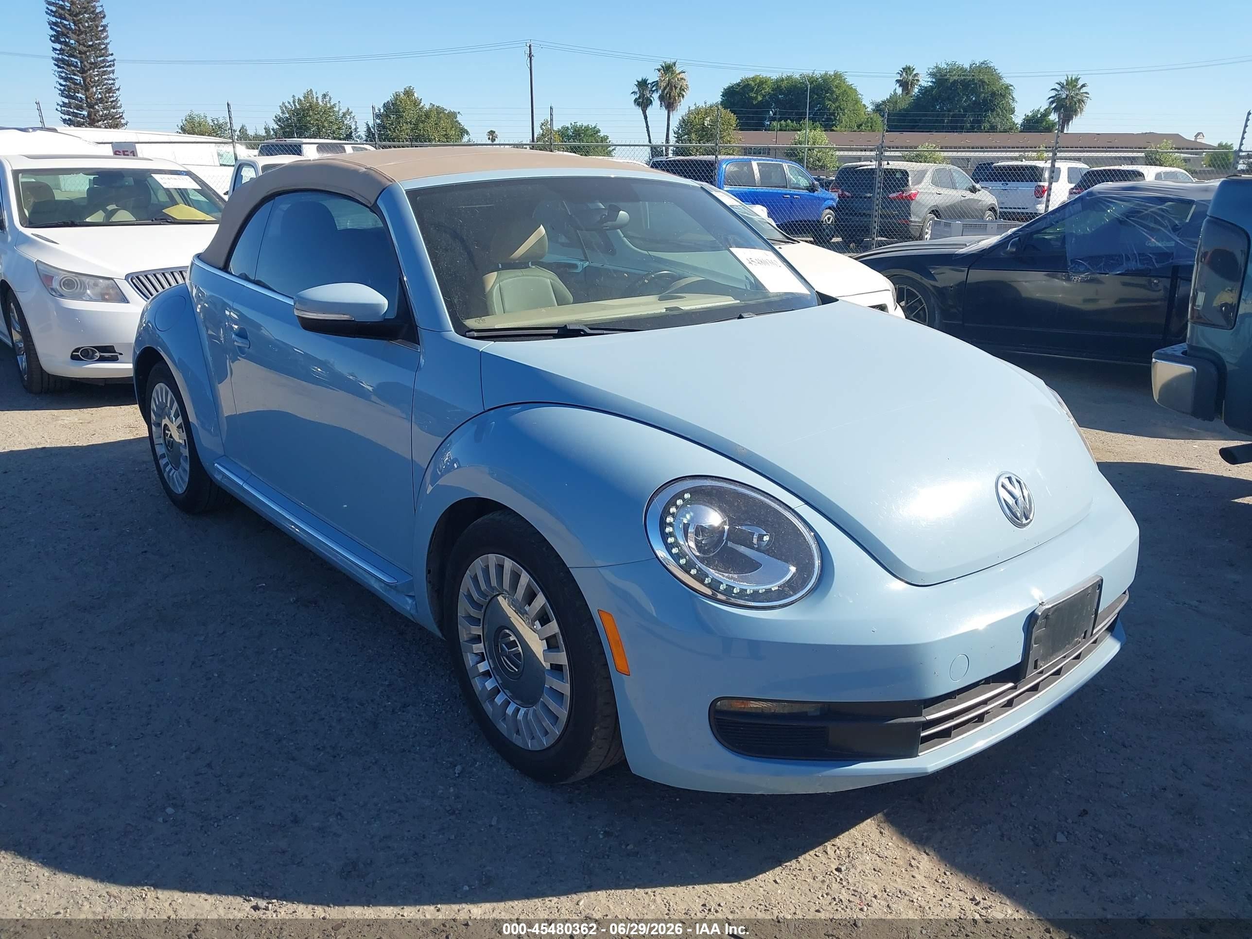2013 Volkswagen Beetle 2.5l Light Blue vin: 3VW5P7AT2DM830465