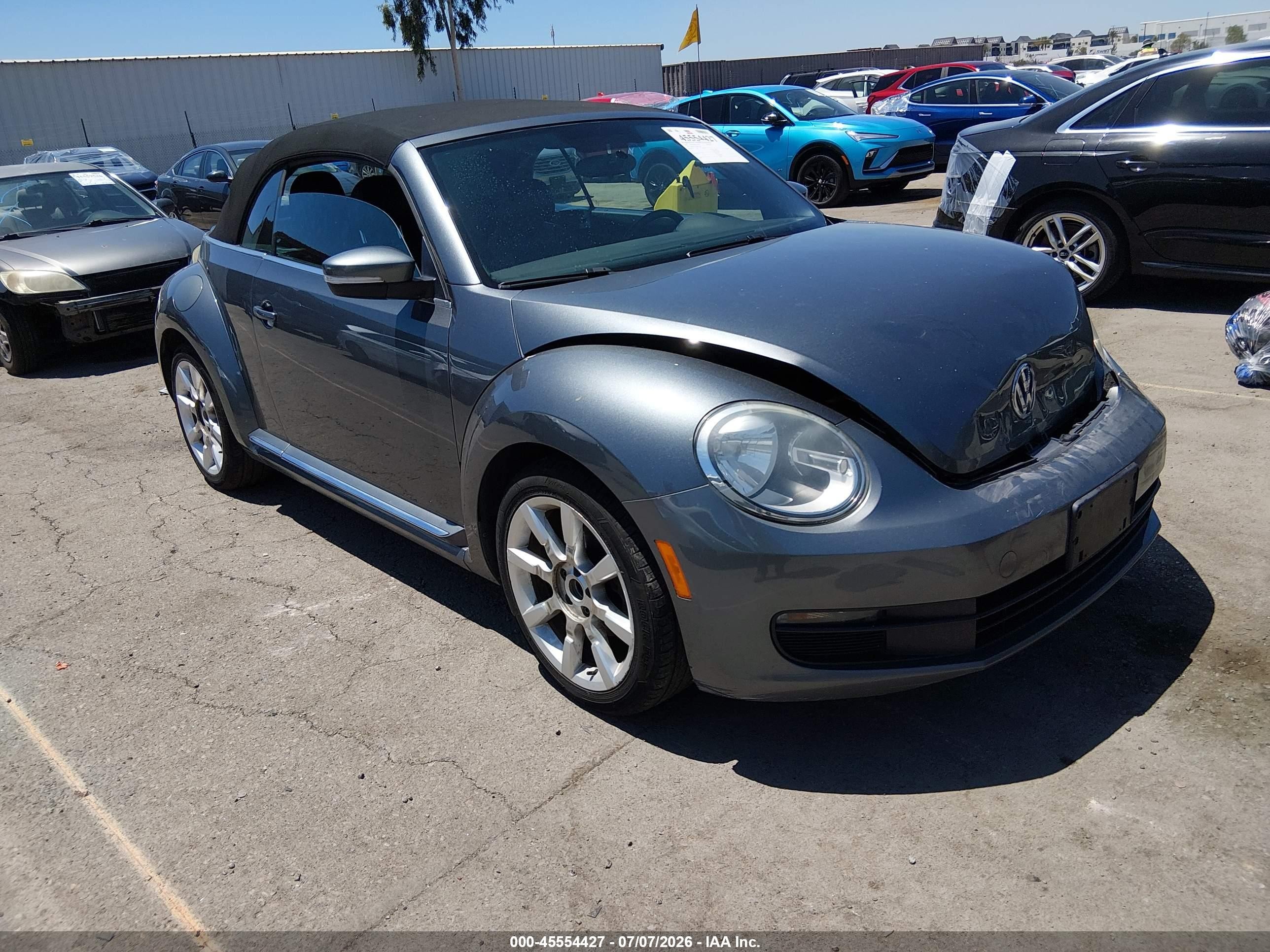 2013 Volkswagen Beetle 2.5l Gray vin: 3VW5P7AT4DM814218