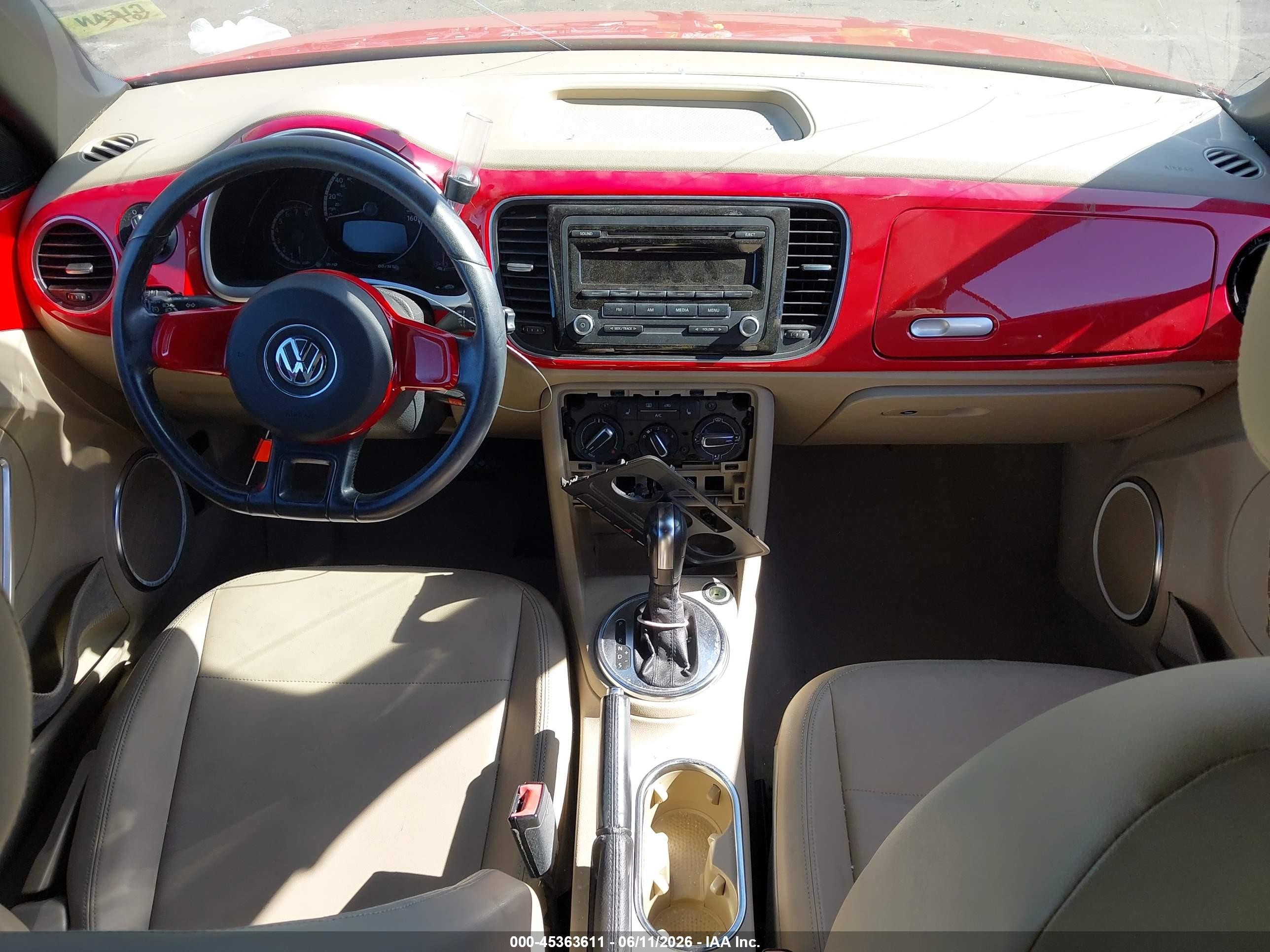 2013 Volkswagen Beetle 2.5l Red vin: 3VW5P7AT4DM823355