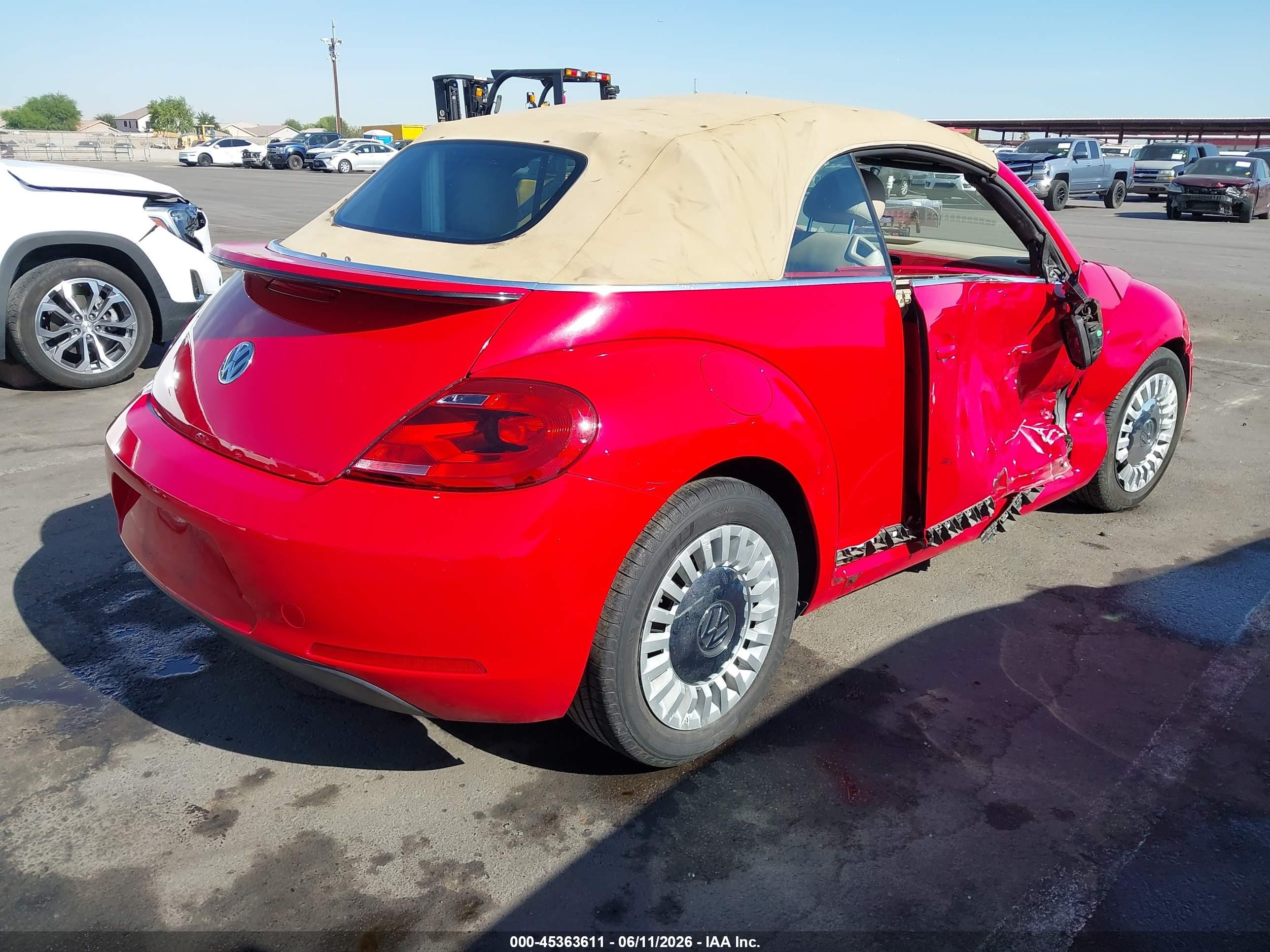 2013 Volkswagen Beetle 2.5l Red vin: 3VW5P7AT4DM823355