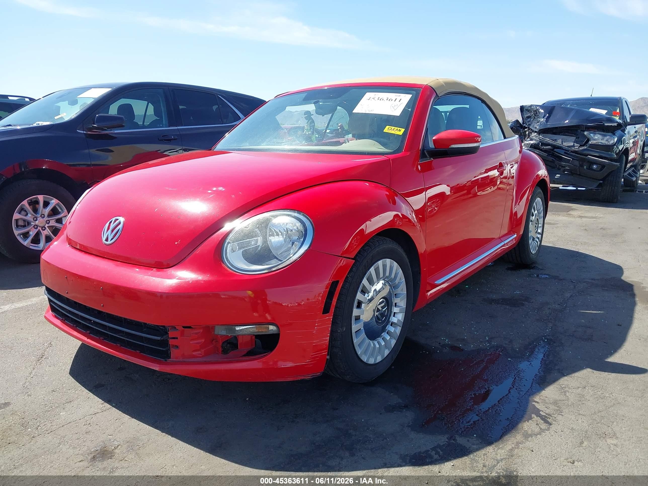 2013 Volkswagen Beetle 2.5l Red vin: 3VW5P7AT4DM823355