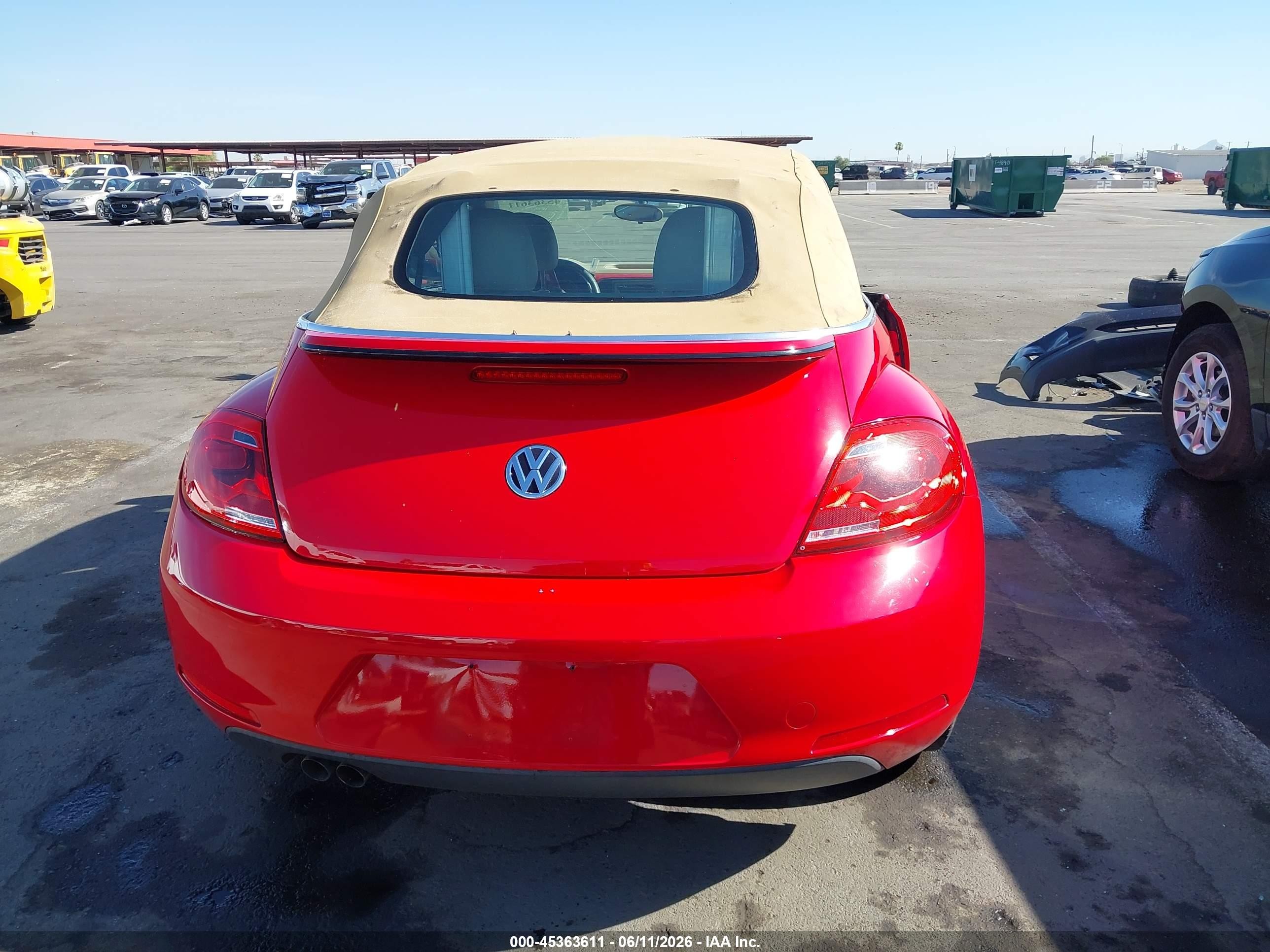 2013 Volkswagen Beetle 2.5l Red vin: 3VW5P7AT4DM823355