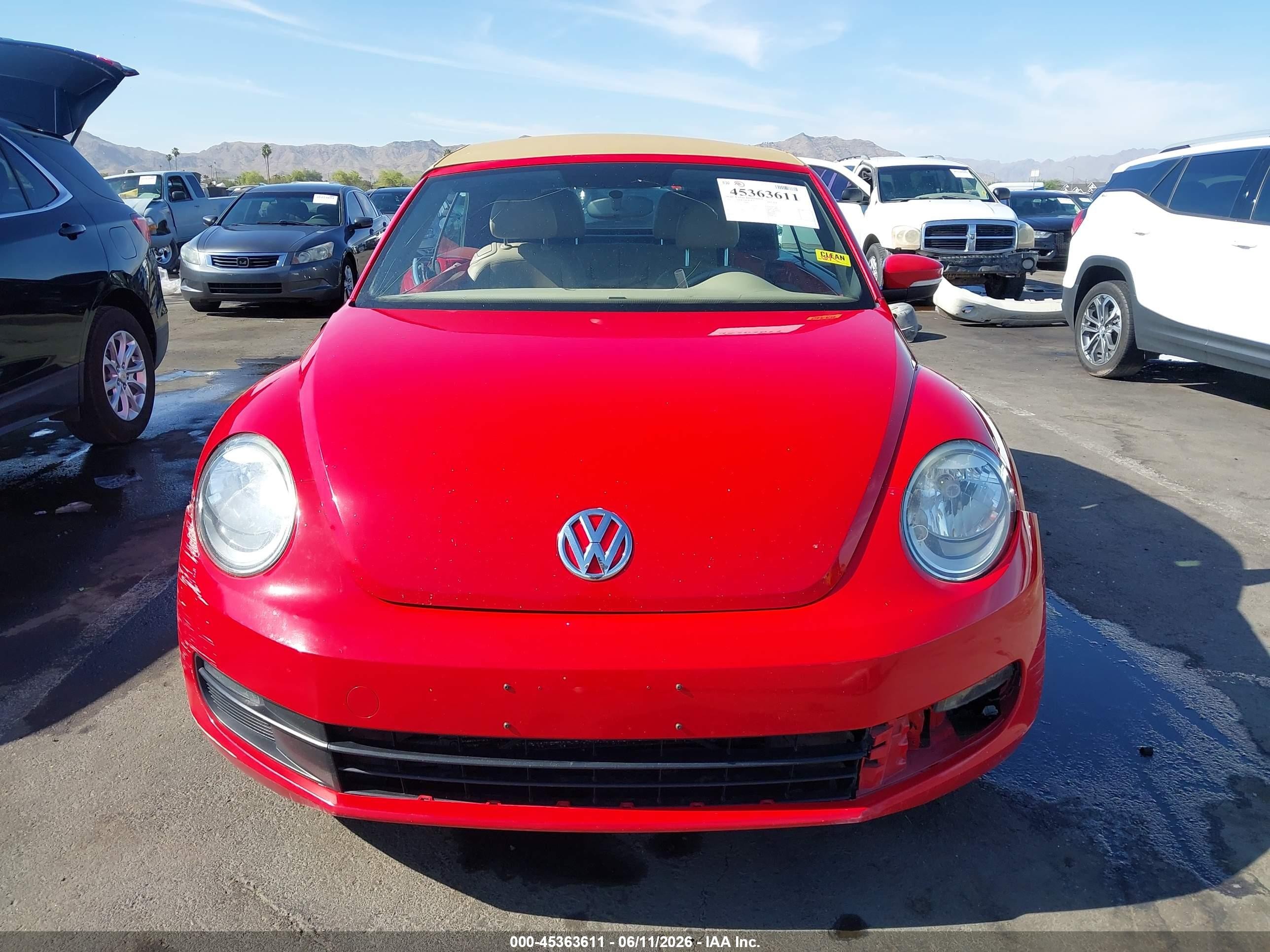 2013 Volkswagen Beetle 2.5l Red vin: 3VW5P7AT4DM823355