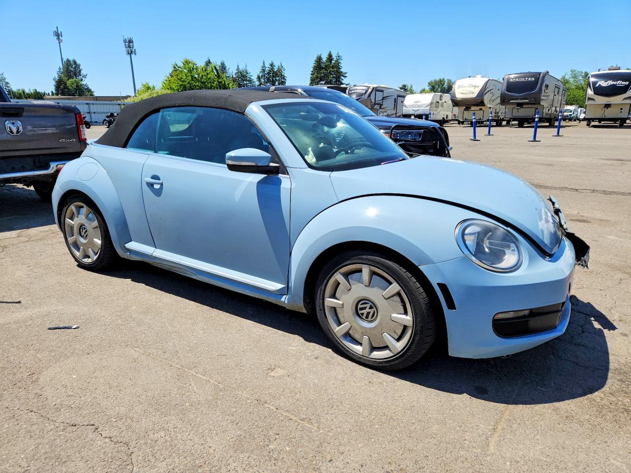 2013 Volkswagen Beetle Blue vin: 3VW5P7AT5DM804636
