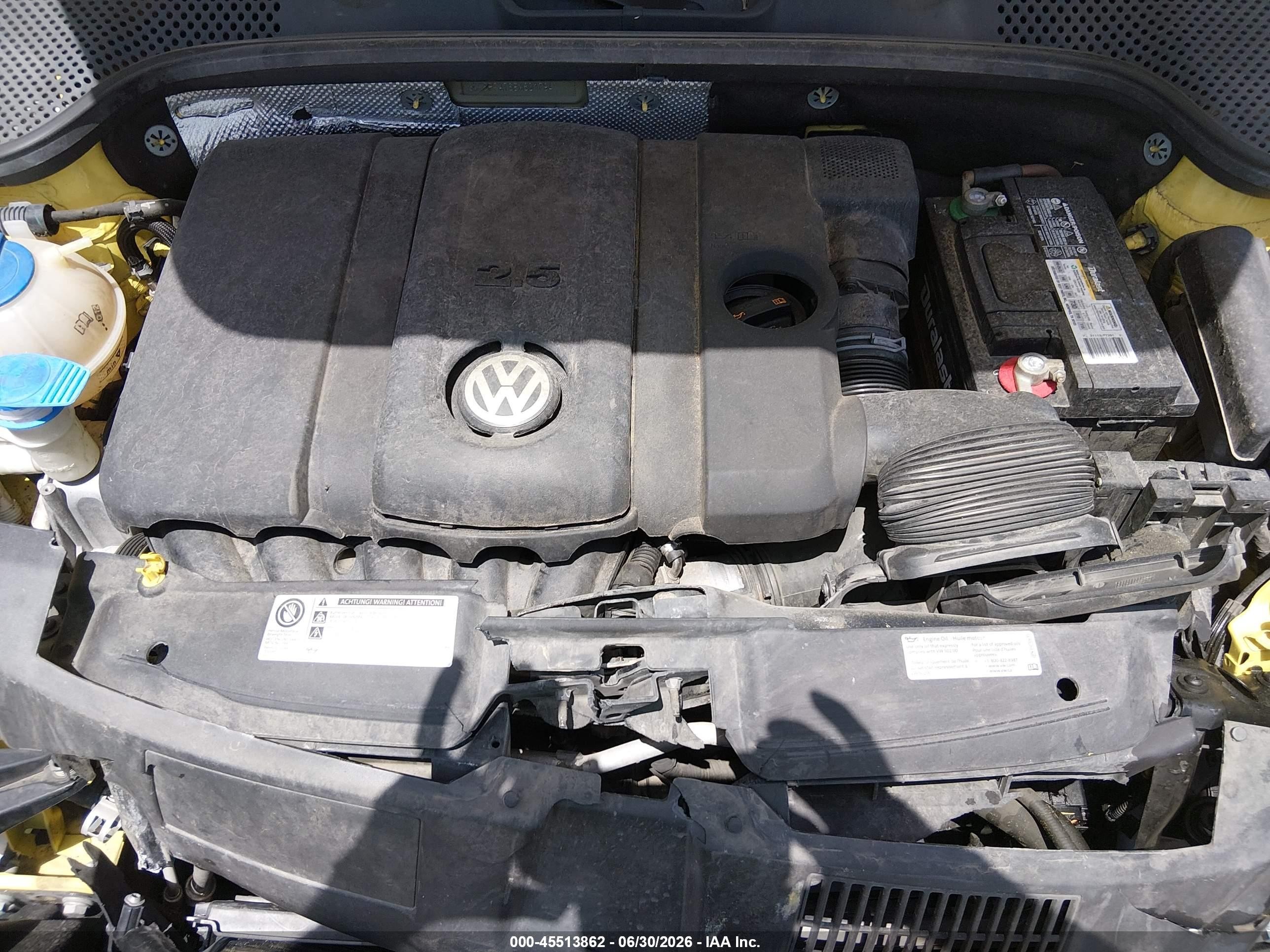2014 Volkswagen Beetle 2.5l Yellow vin: 3VW5P7AT6EM801794