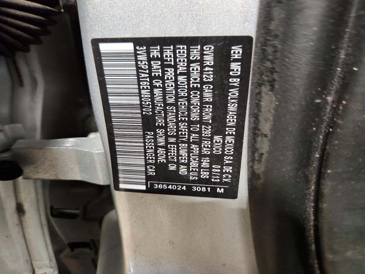 2014 Volkswagen Beetle Silver vin: 3VW5P7AT6EM805702