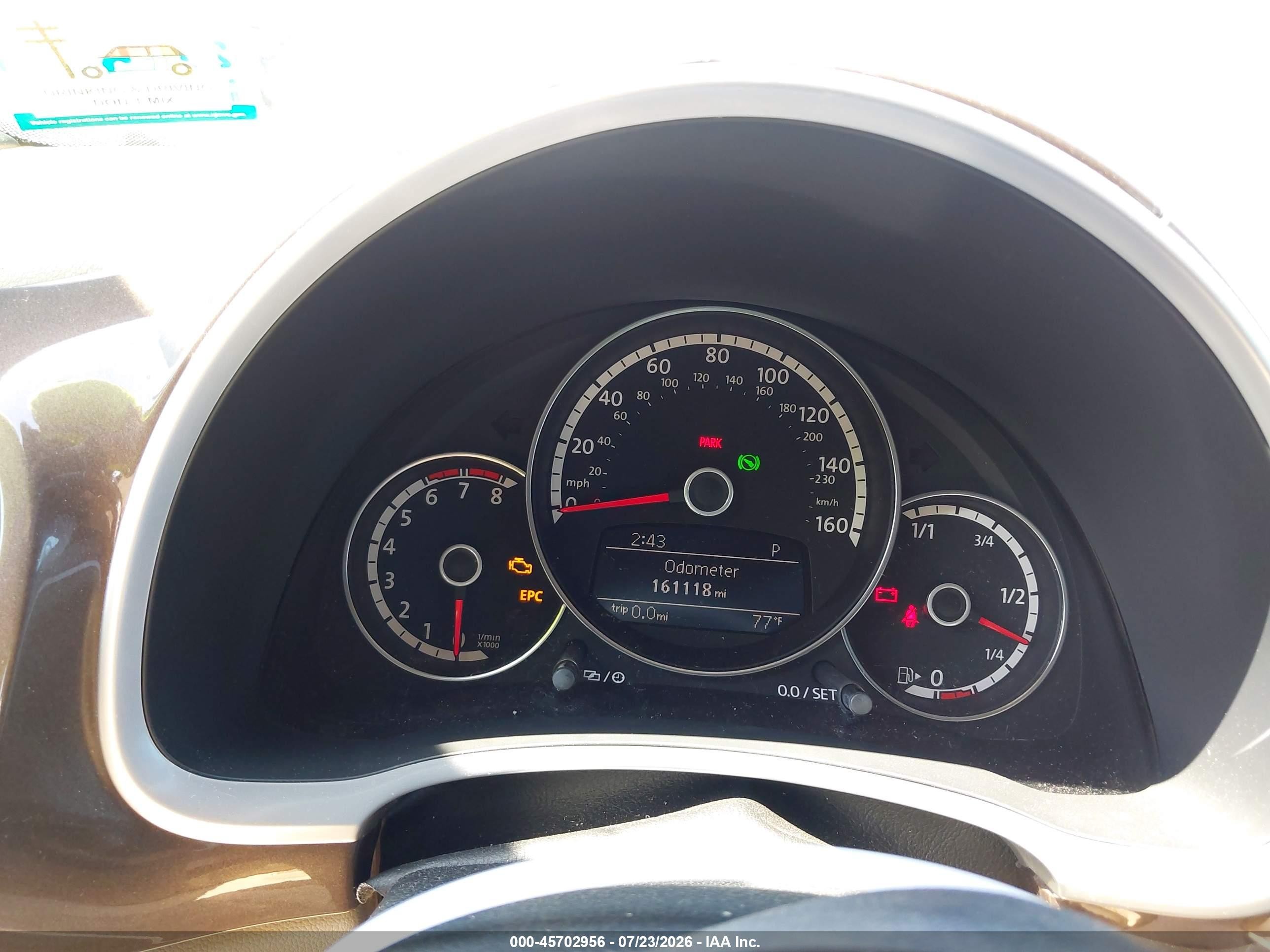 2013 Volkswagen Beetle 2.5l 70s Edition Brown vin: 3VW5P7AT7DM803374