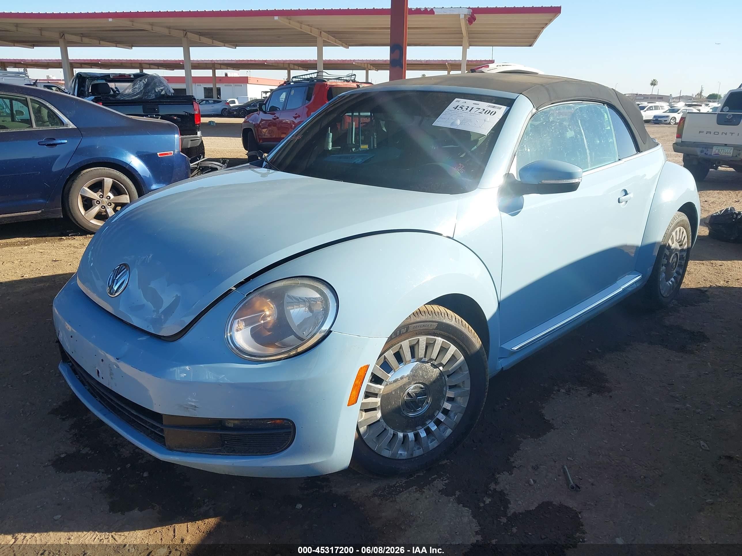 2013 Volkswagen Beetle 2.5l Blue vin: 3VW5P7AT8DM812536