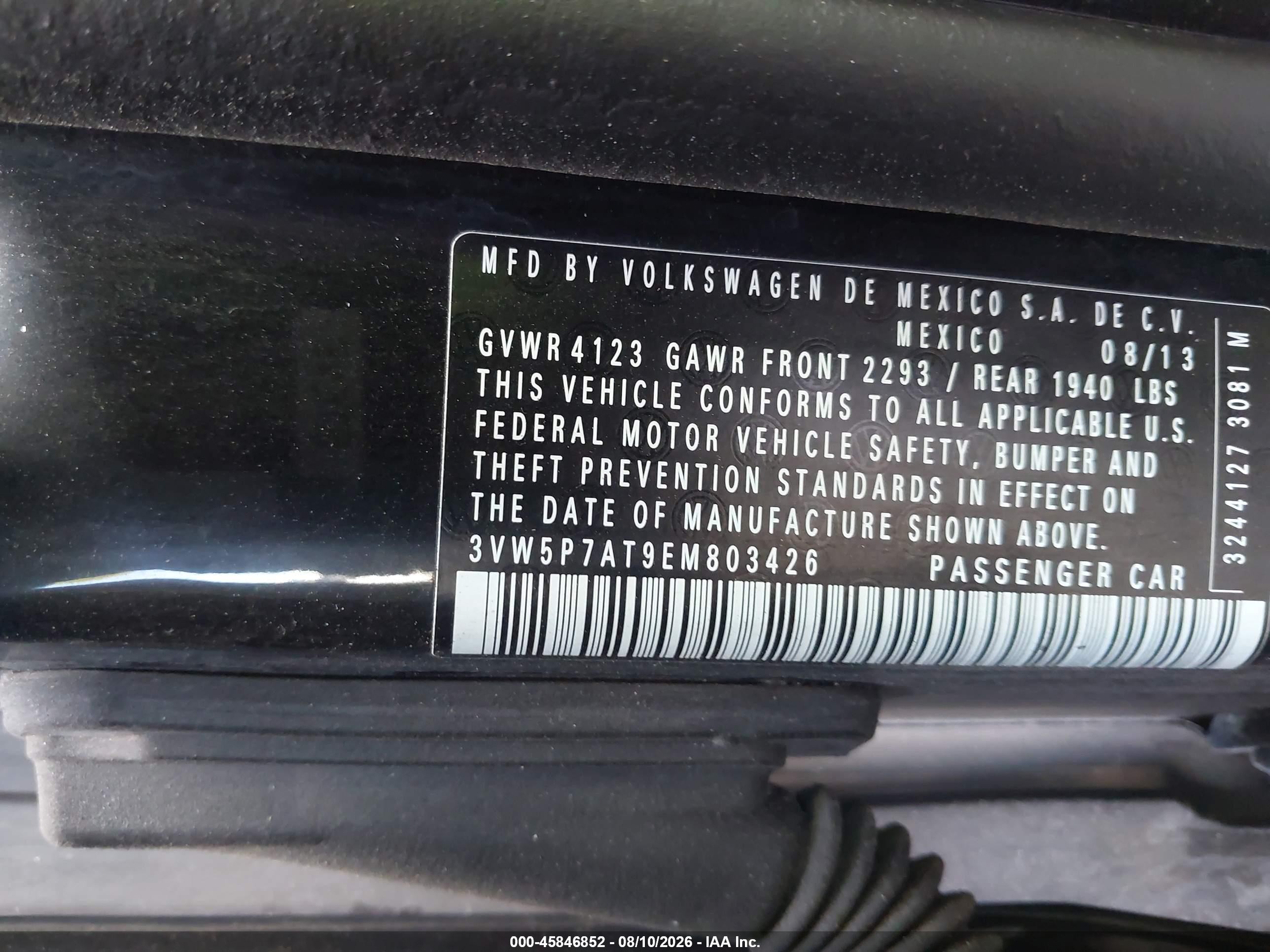 2014 Volkswagen Beetle 2.5l Black vin: 3VW5P7AT9EM803426