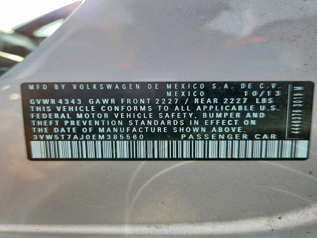 2014 Volkswagen Jetta Gli Silver vin: 3VW5T7AJ0EM385560