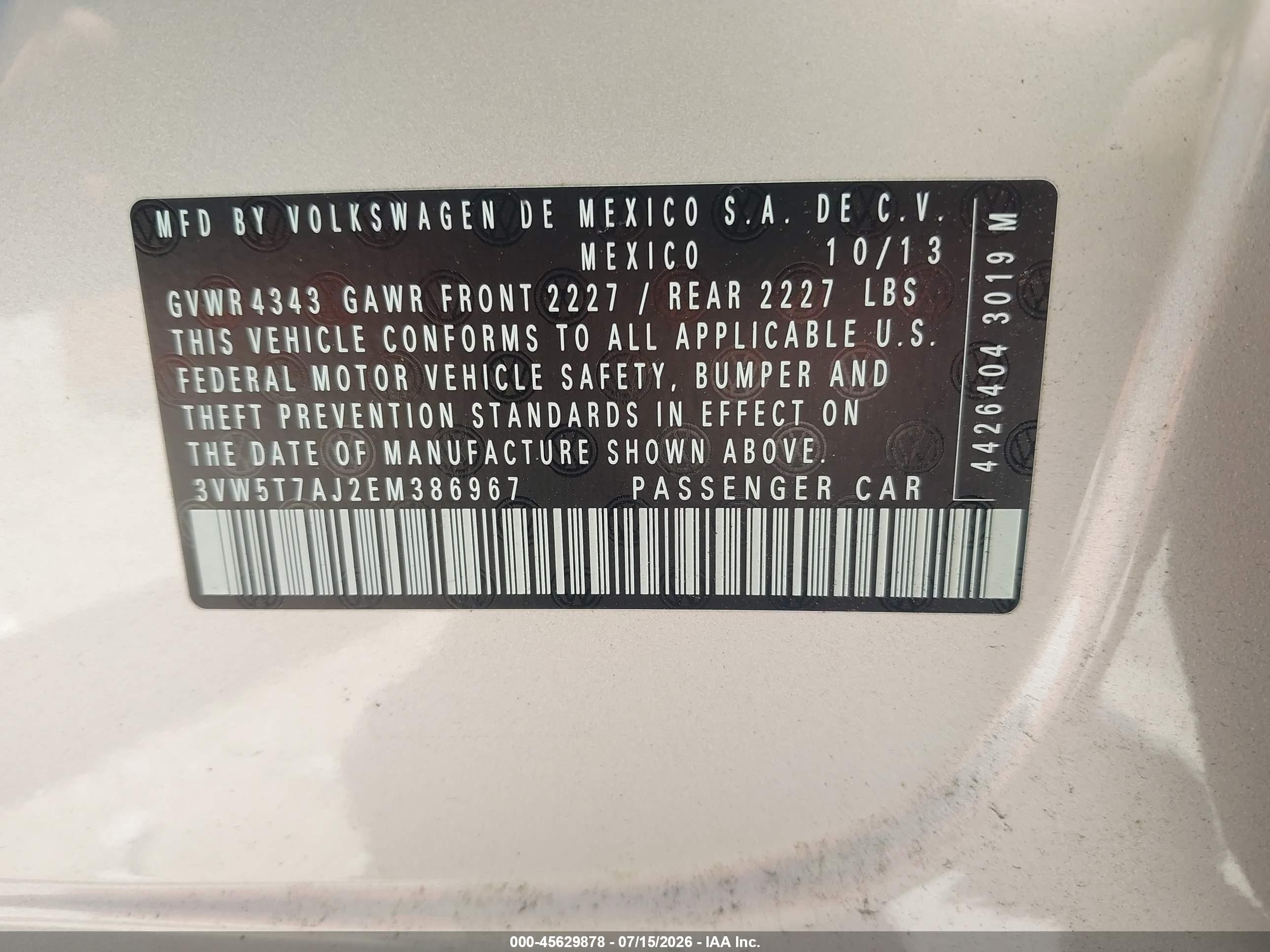 2014 Volkswagen Jetta Gli Autobahn W/nav Silver vin: 3VW5T7AJ2EM386967