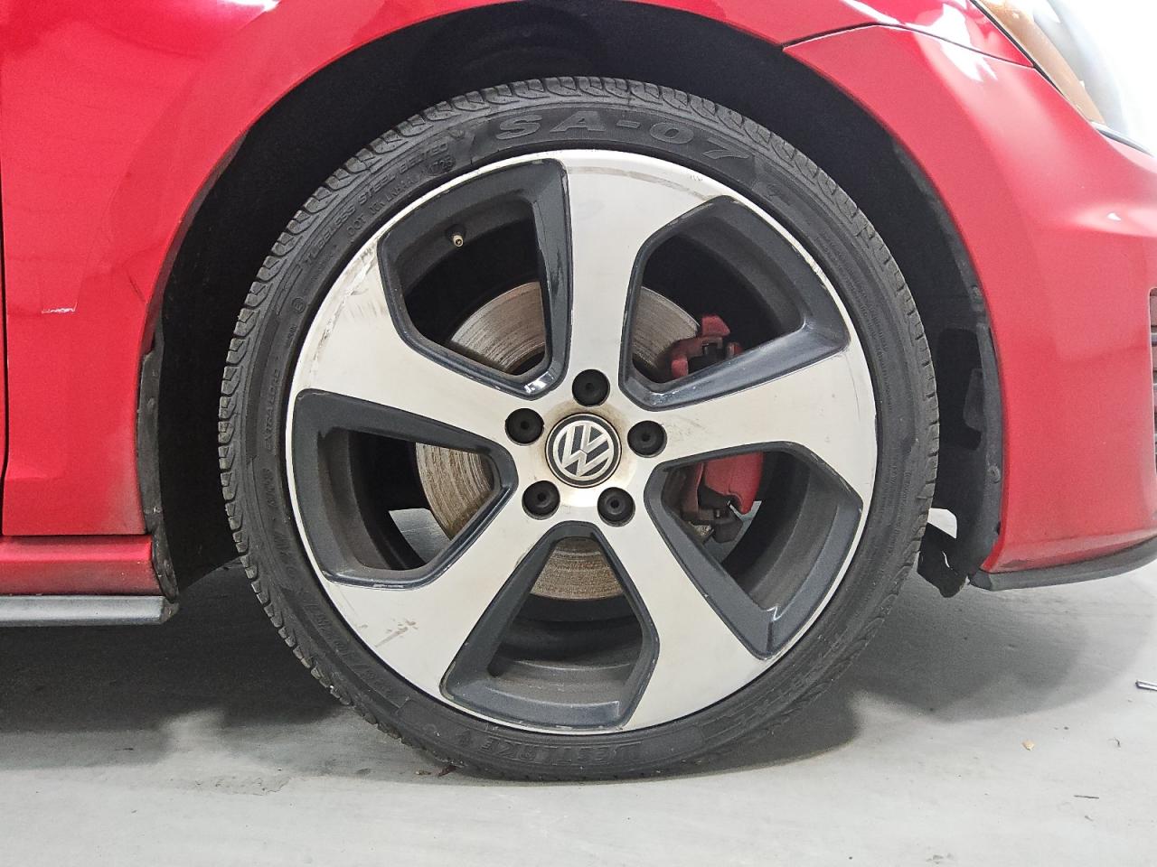 2015 Volkswagen Gti Red vin: 3VW5T7AU0FM028357 Damage: Right Front Wheel, Curb Rash, > 12 Inches