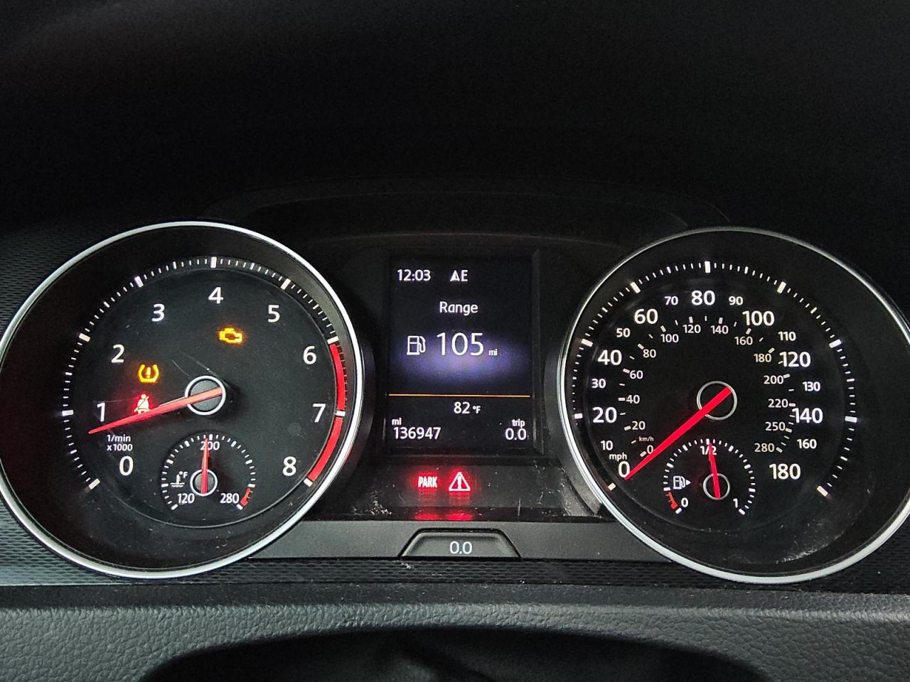 2015 Volkswagen Gti Red vin: 3VW5T7AU0FM028357 Damage: Warning Light - Engine, On, Unacceptable