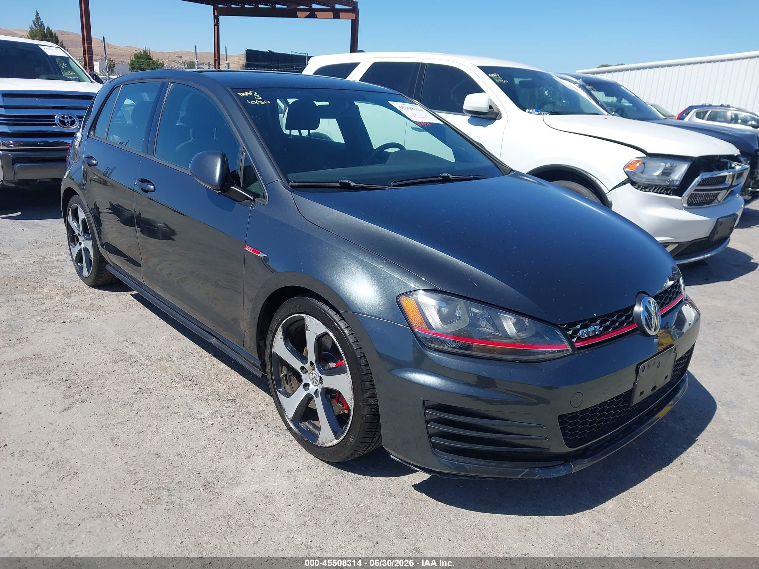 2015 Volkswagen Golf Gti 2.0t S 4-door Gray vin: 3VW5T7AU4FM062365