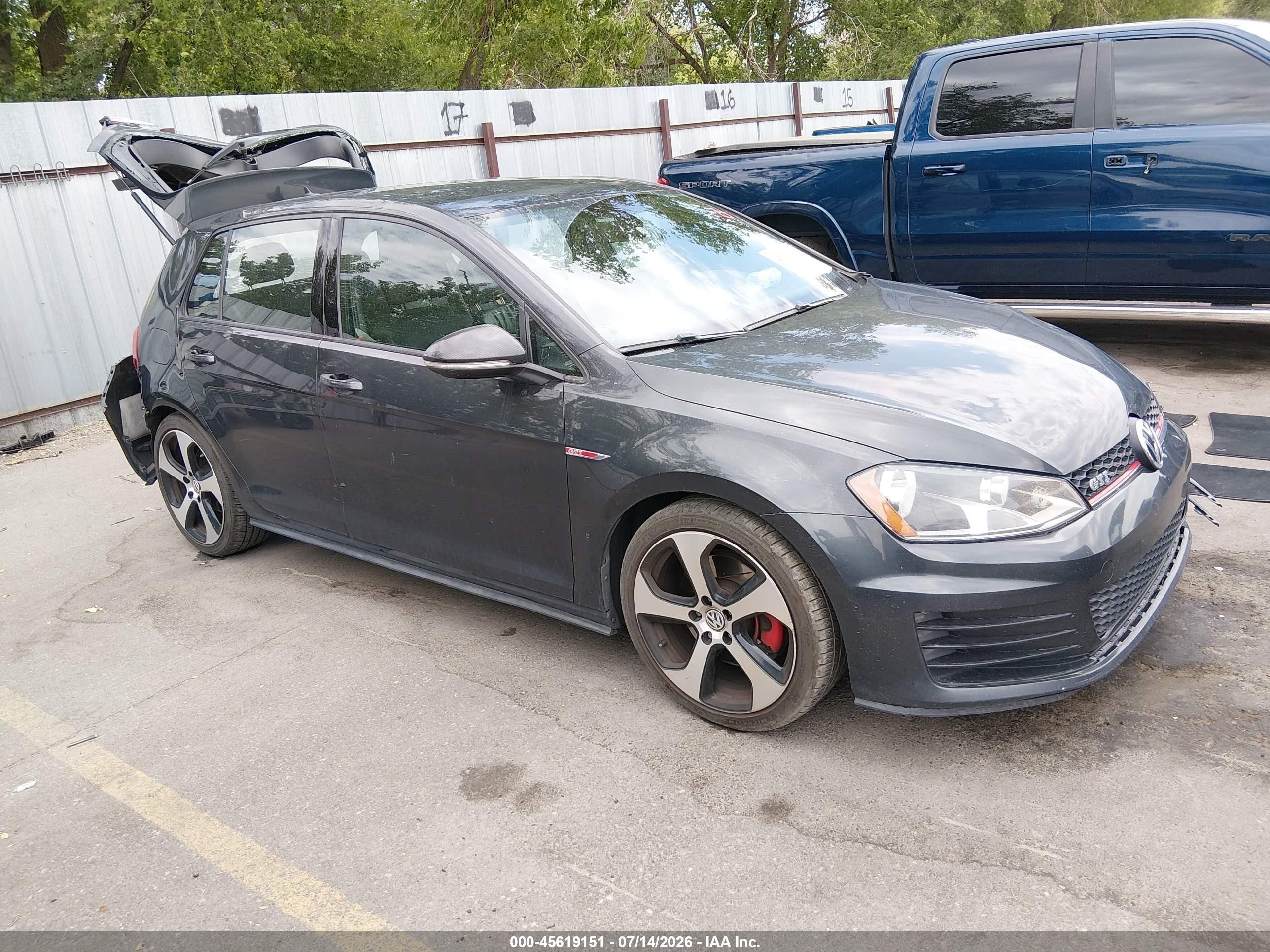 2015 Volkswagen Golf Gti 2.0t Se 4-door Black vin: 3VW5T7AU7FM040649
