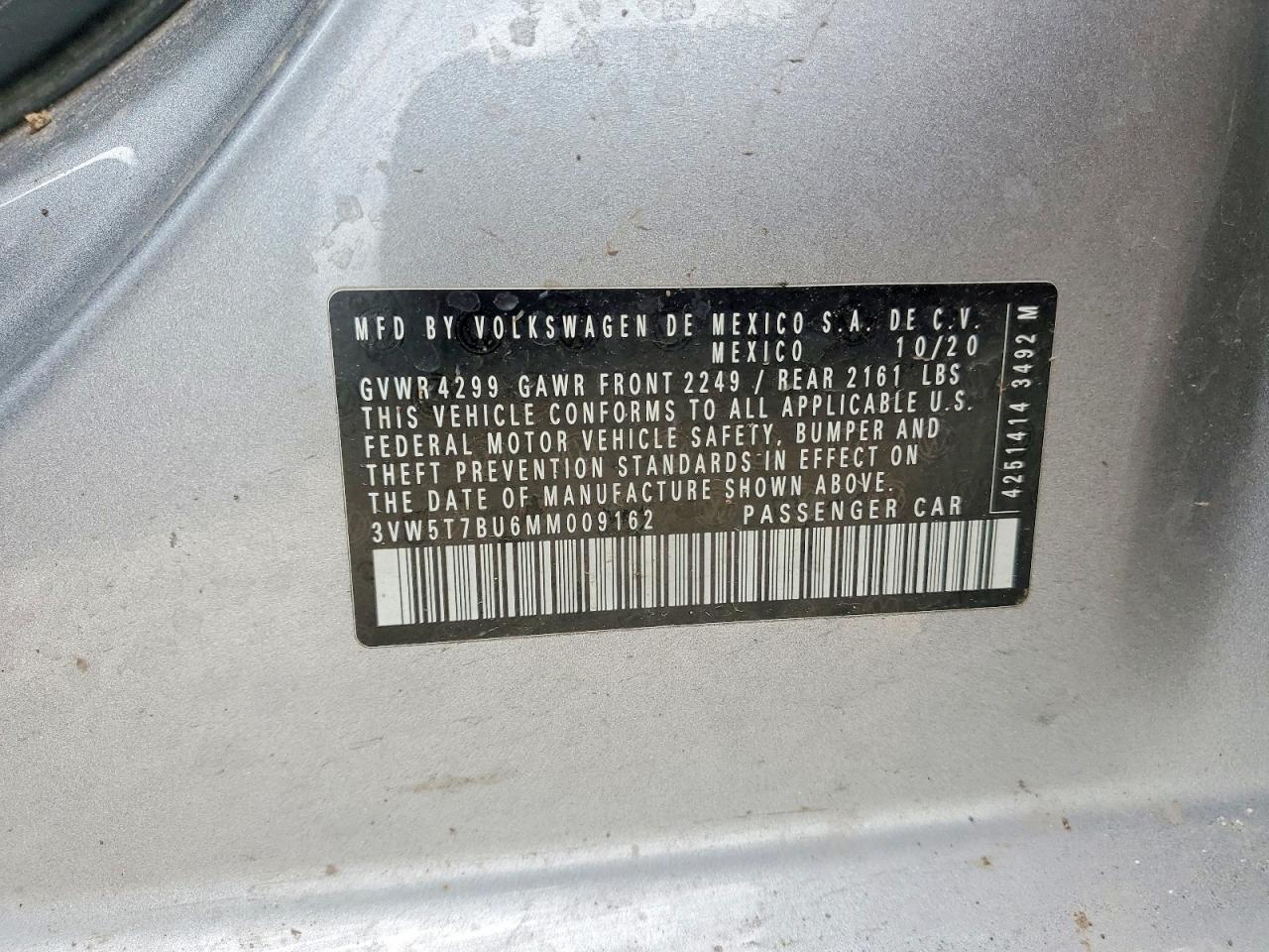 2021 Volkswagen Jetta Gli Silver vin: 3VW5T7BU6MM009162
