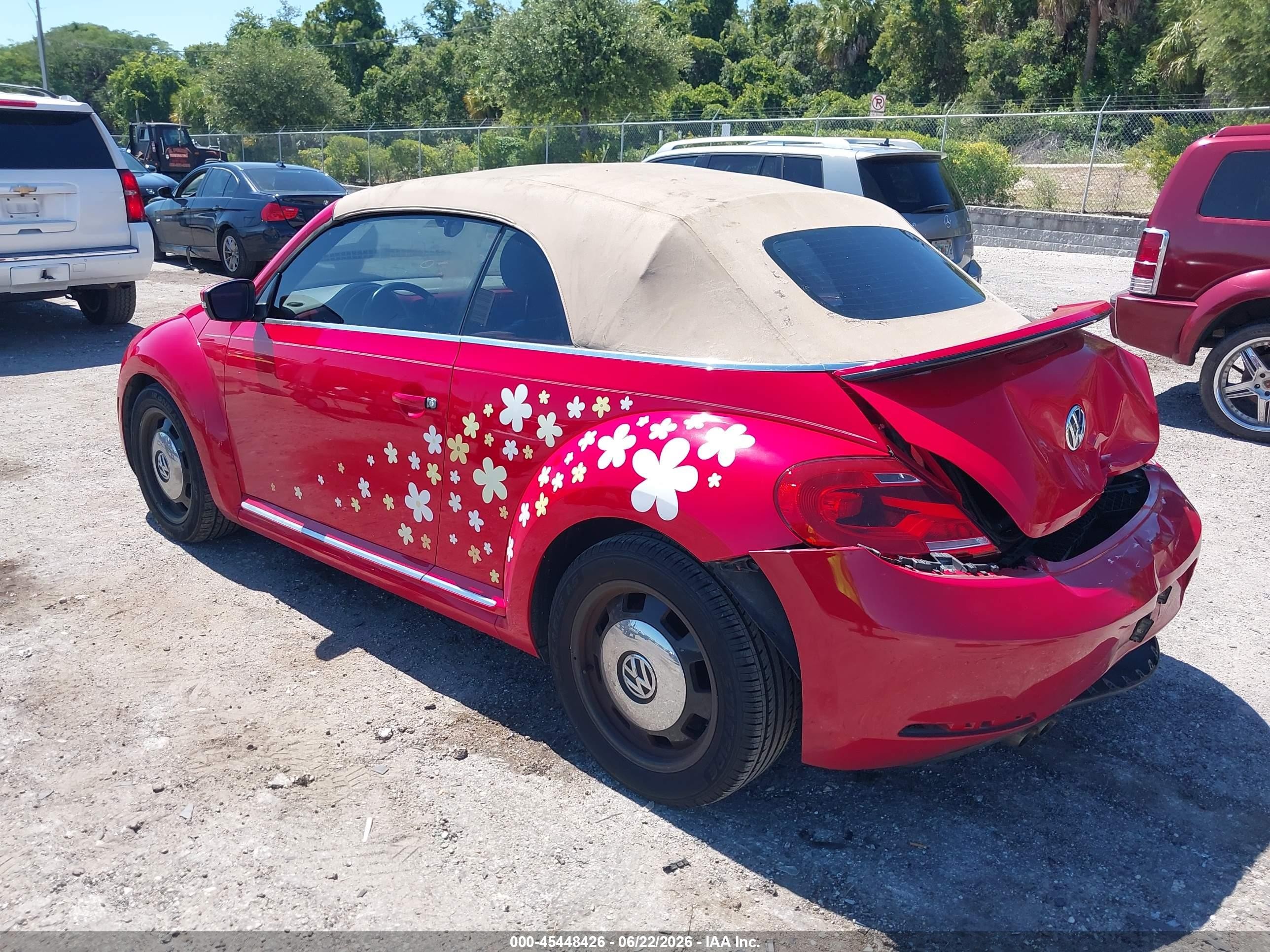 2014 Volkswagen Beetle 2.5l Red vin: 3VW5X7AT6EM800547