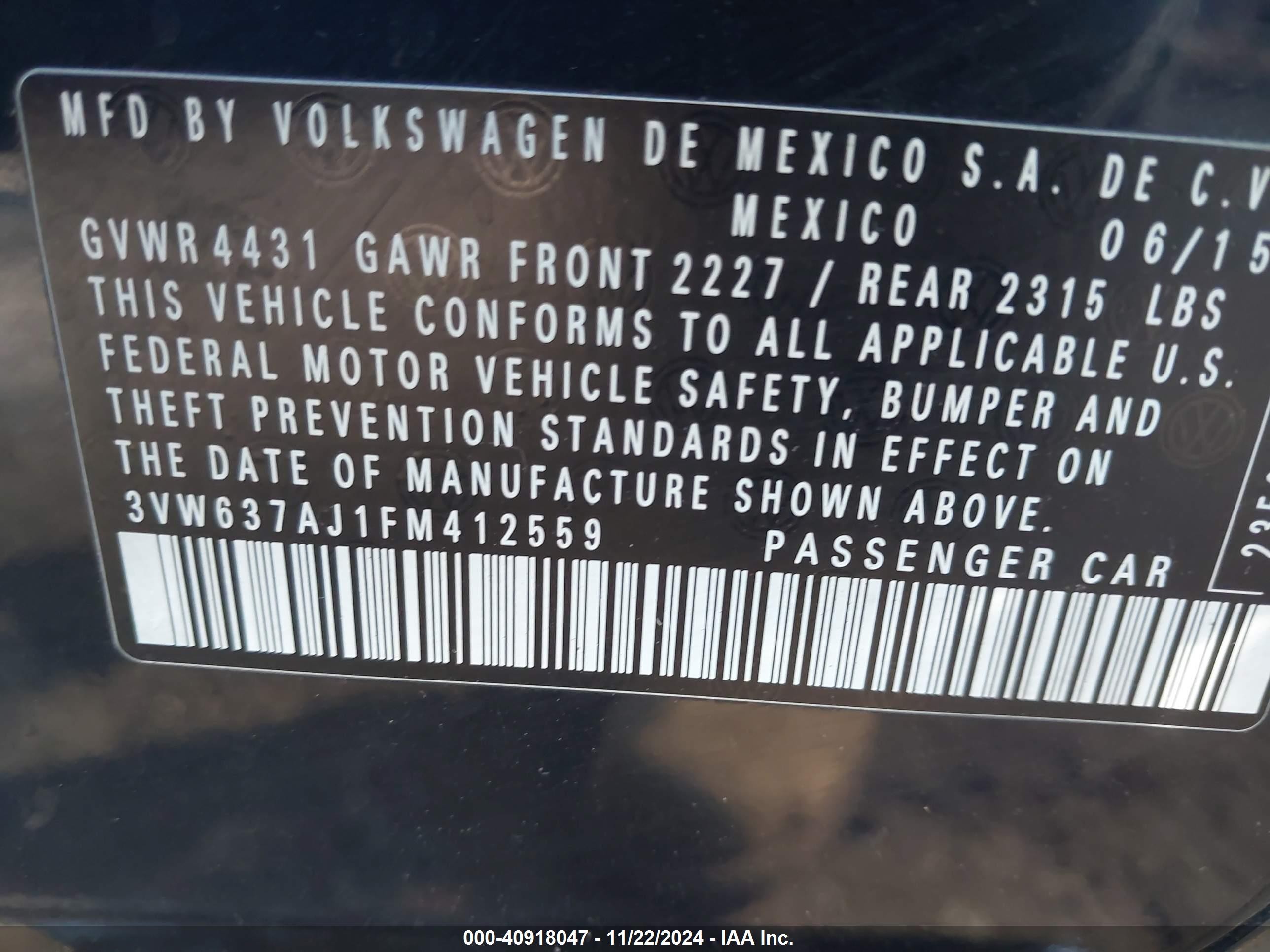 2015 Volkswagen Jetta Hybrid Sel Premium Черный vin: 3VW637AJ1FM412559