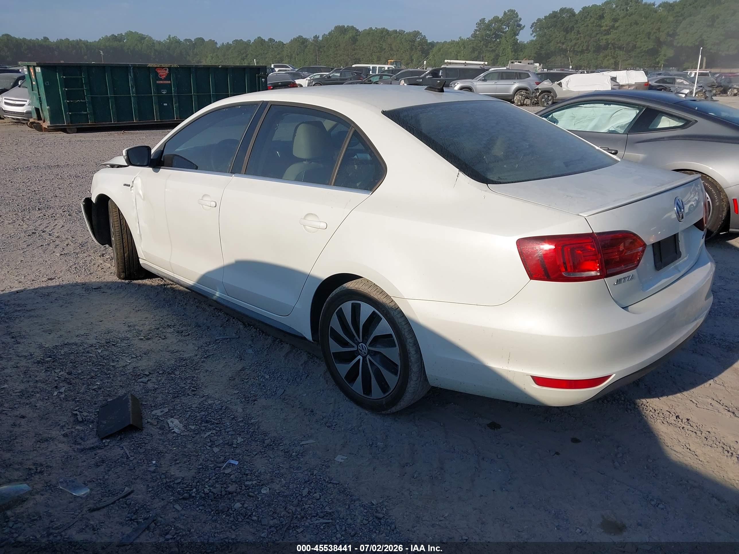 2013 Volkswagen Jetta Hybrid Sel Premium White vin: 3VW637AJ2DM284510