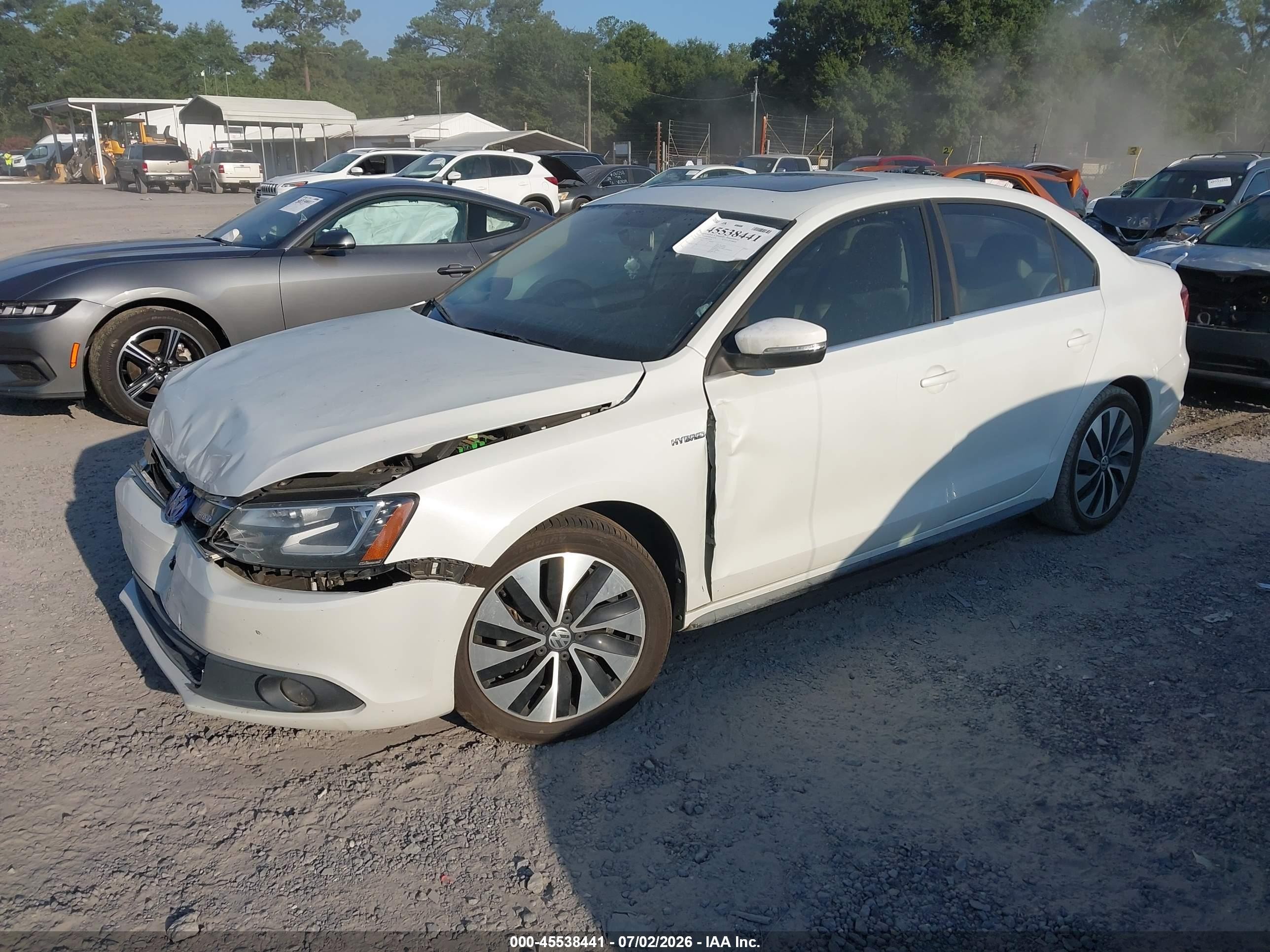 2013 Volkswagen Jetta Hybrid Sel Premium White vin: 3VW637AJ2DM284510