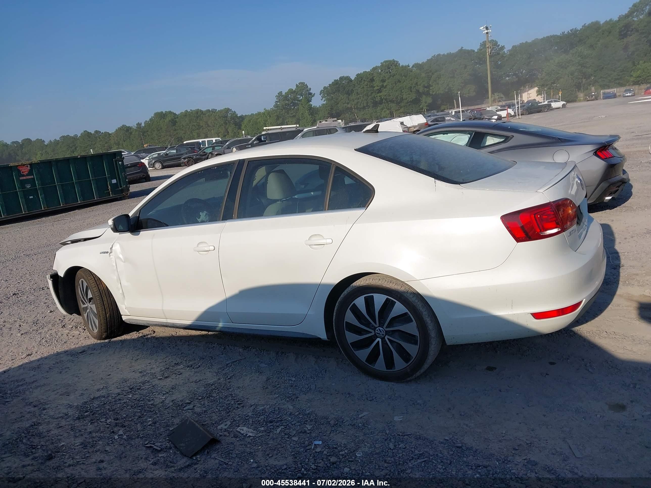 2013 Volkswagen Jetta Hybrid Sel Premium White vin: 3VW637AJ2DM284510