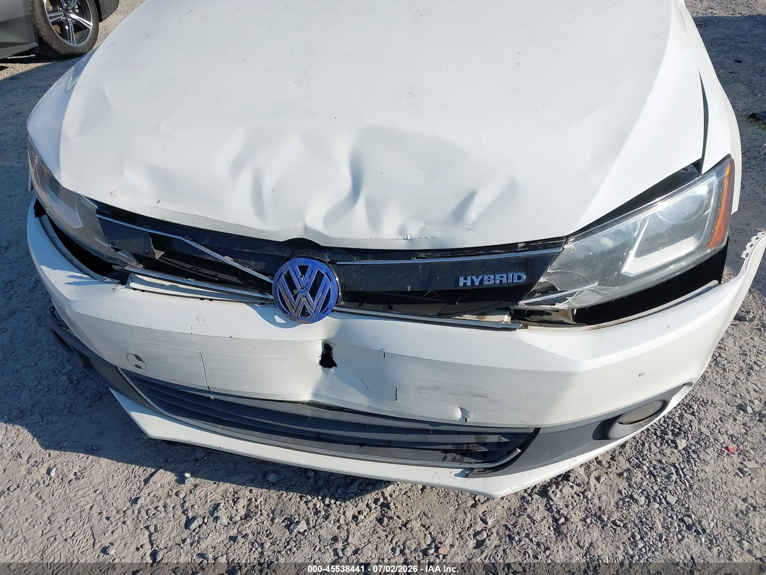 2013 Volkswagen Jetta Hybrid Sel Premium White vin: 3VW637AJ2DM284510