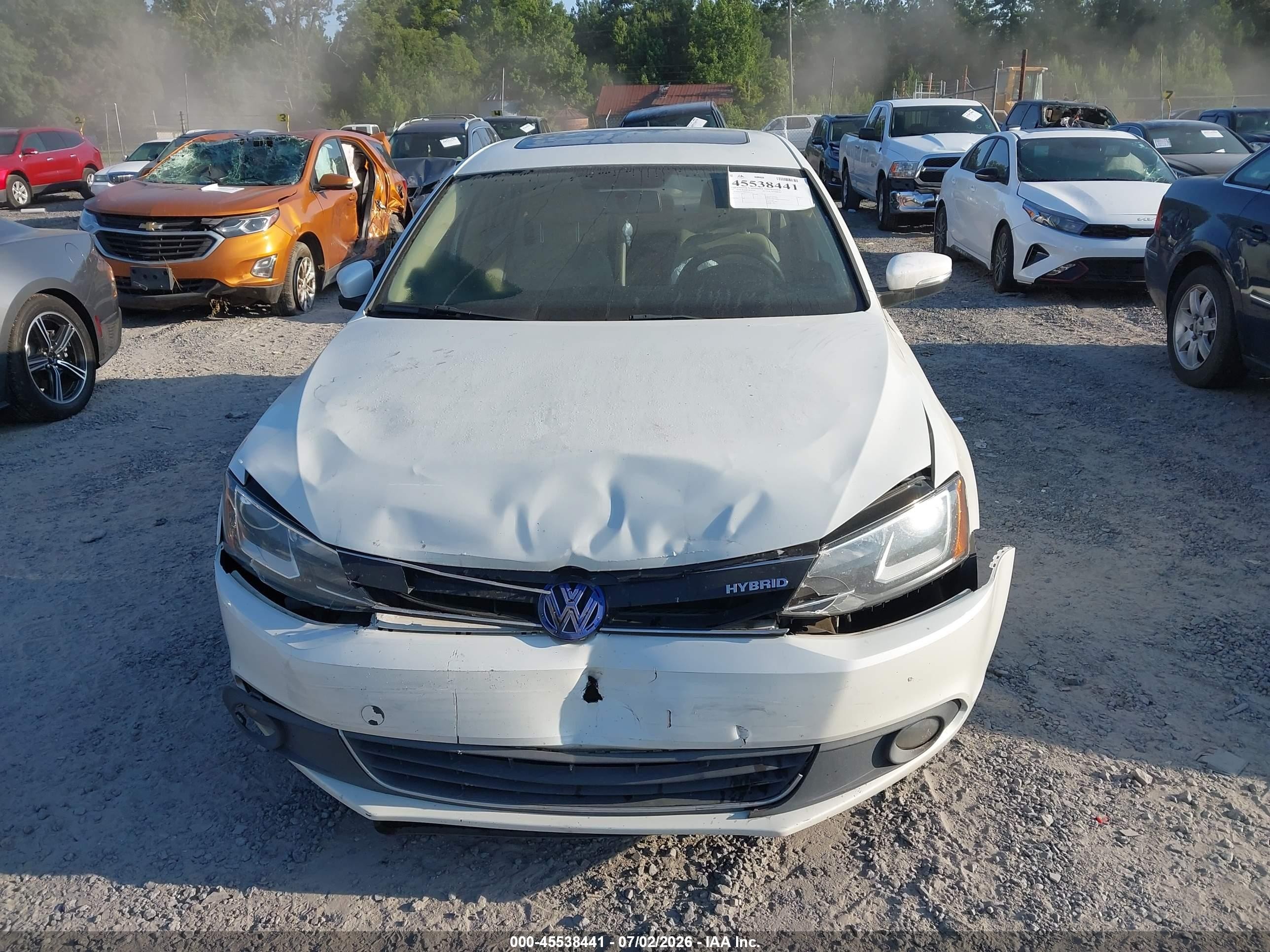 2013 Volkswagen Jetta Hybrid Sel Premium White vin: 3VW637AJ2DM284510