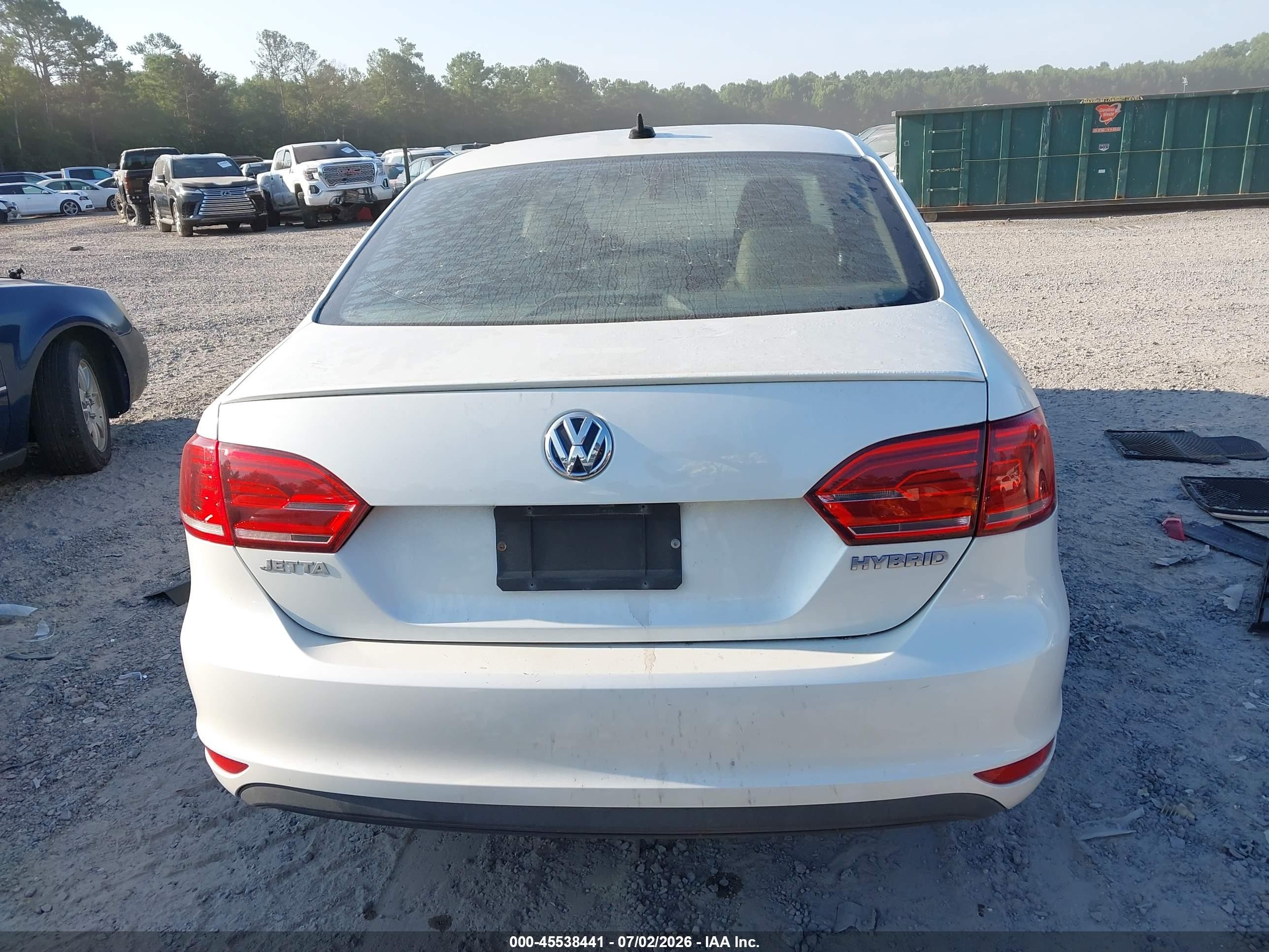 2013 Volkswagen Jetta Hybrid Sel Premium White vin: 3VW637AJ2DM284510