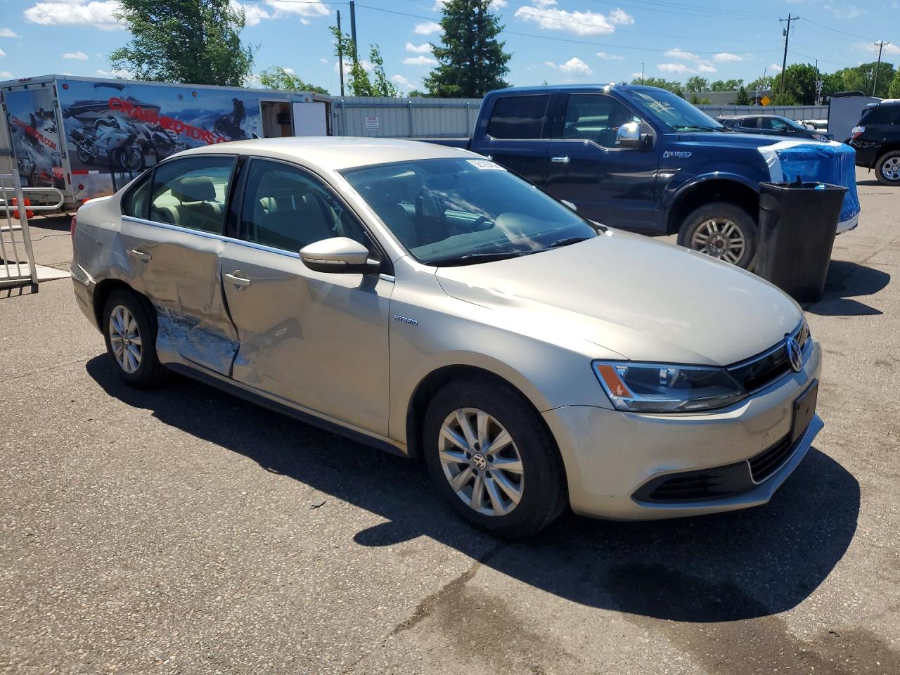 2014 Volkswagen Jetta Hybrid Gold vin: 3VW637AJ3EM290785
