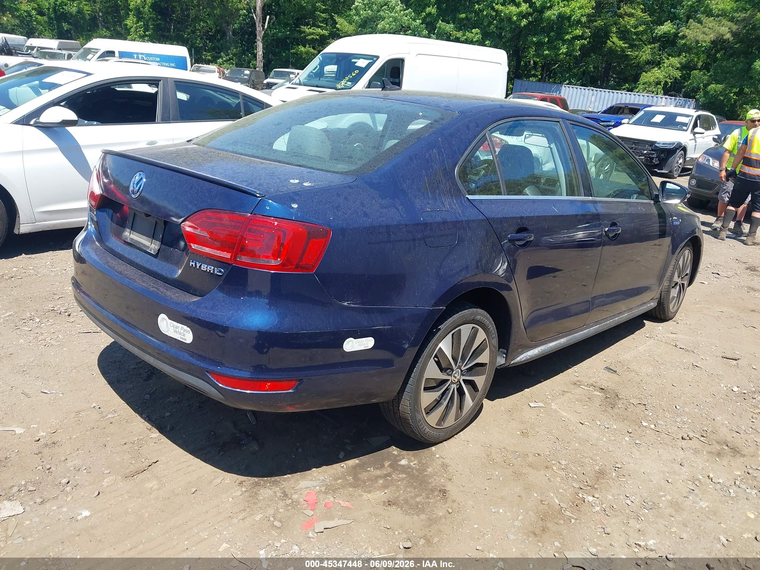 2013 Volkswagen Jetta Hybrid Sel Premium Синий vin: 3VW637AJ4DM214376