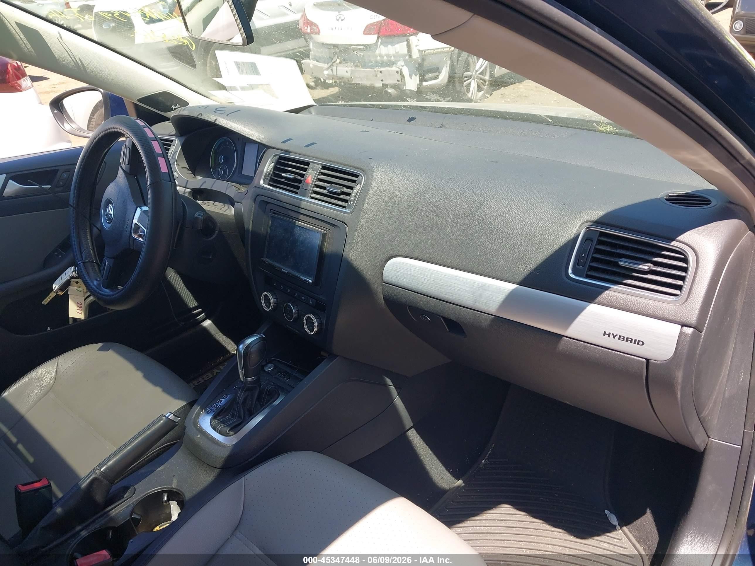 2013 Volkswagen Jetta Hybrid Sel Premium Синий vin: 3VW637AJ4DM214376