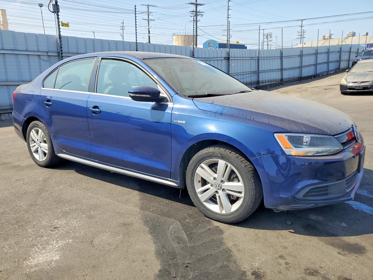 2013 Volkswagen Jetta Hybrid Blue vin: 3VW637AJ4DM226754