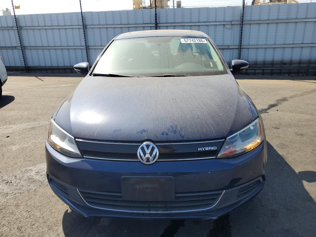 2013 Volkswagen Jetta Hybrid Blue vin: 3VW637AJ4DM226754