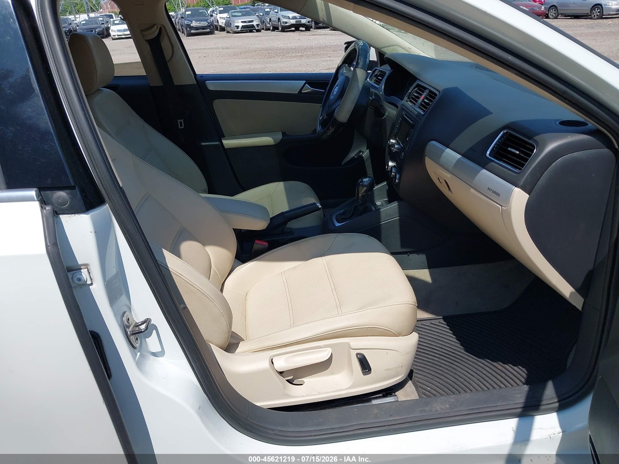 2013 Volkswagen Jetta Hybrid Sel White vin: 3VW637AJ4DM231291