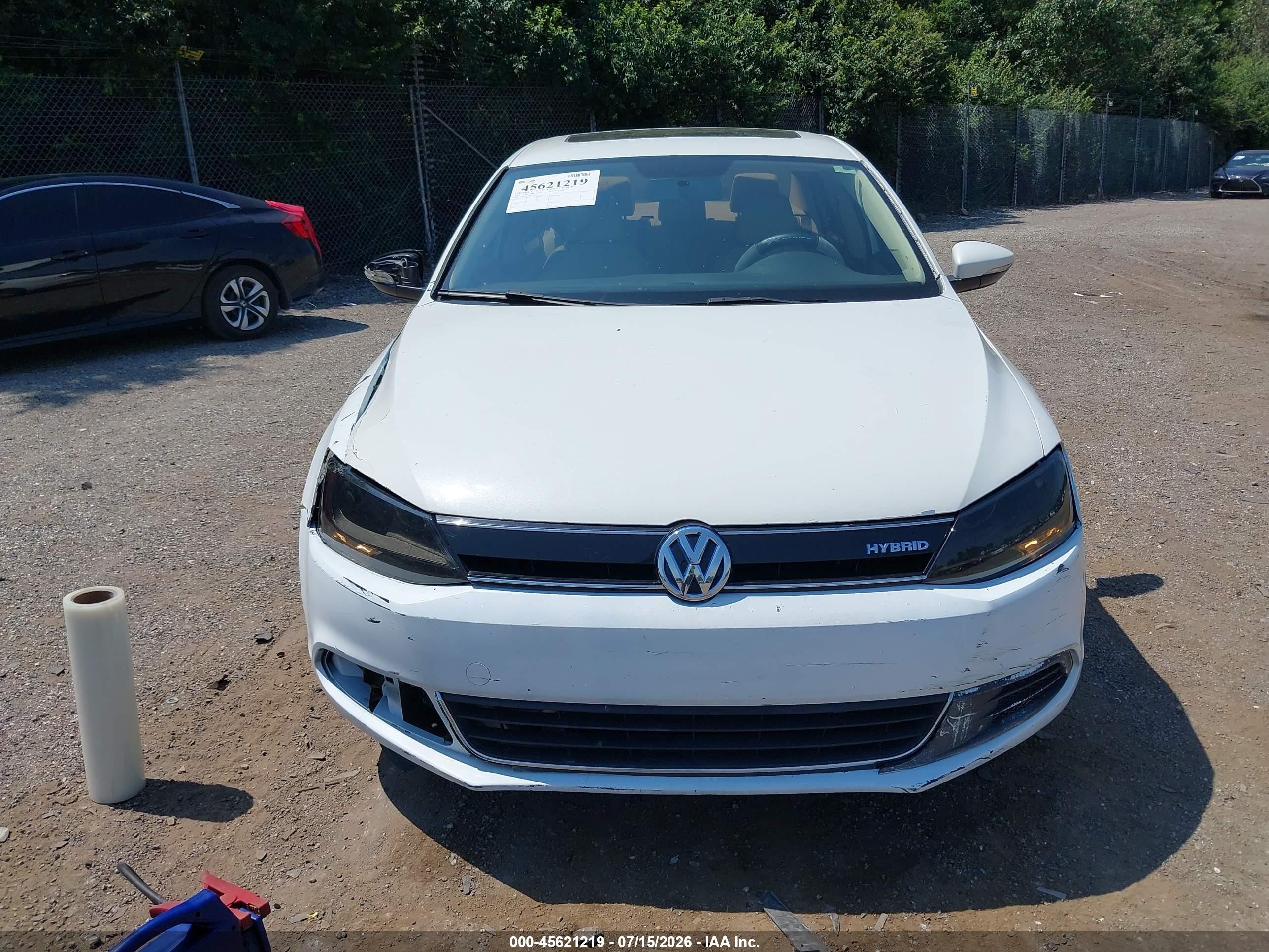 2013 Volkswagen Jetta Hybrid Sel White vin: 3VW637AJ4DM231291