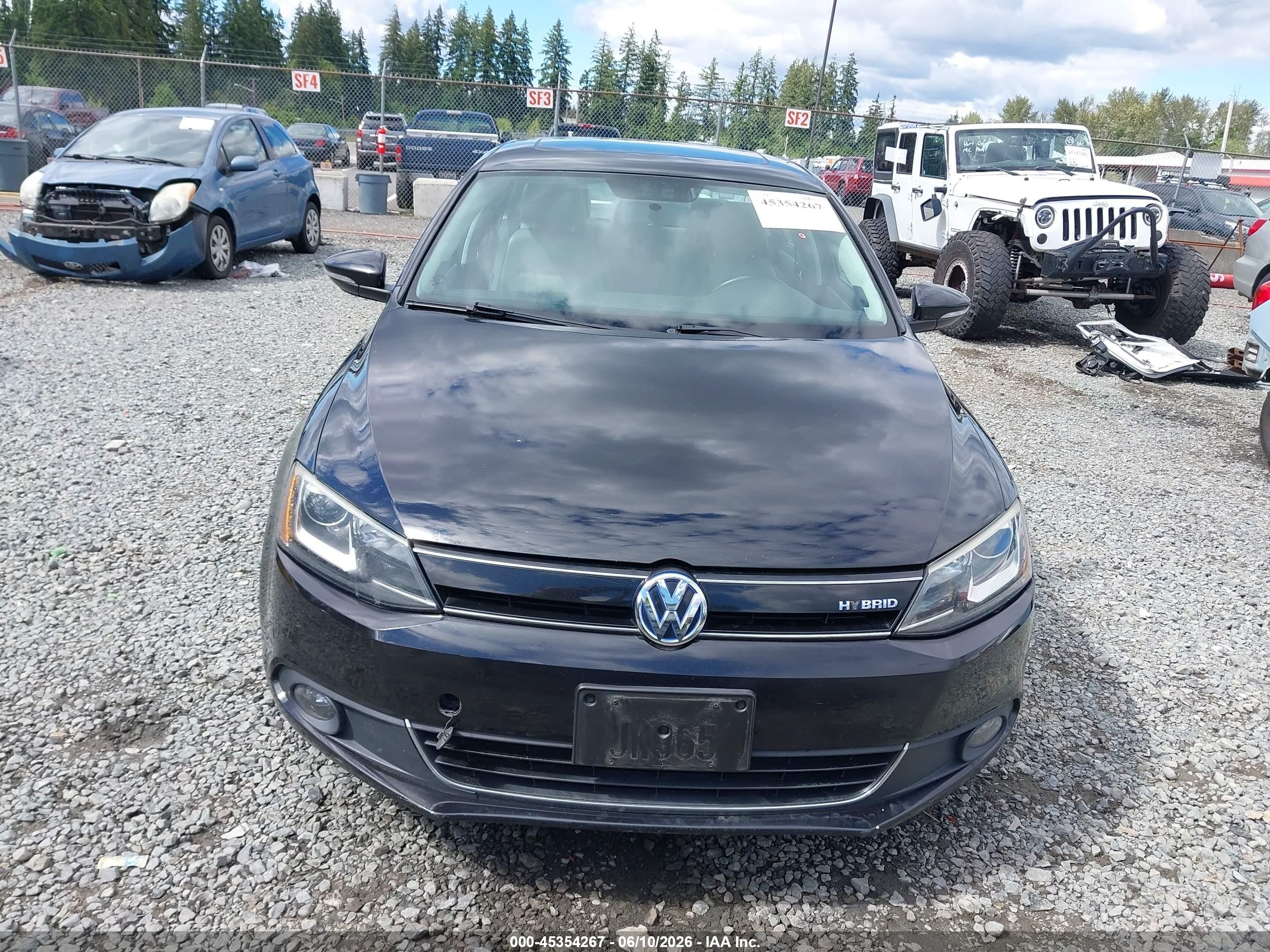 2013 Volkswagen Jetta Hybrid Sel Premium Black vin: 3VW637AJ4DM233168