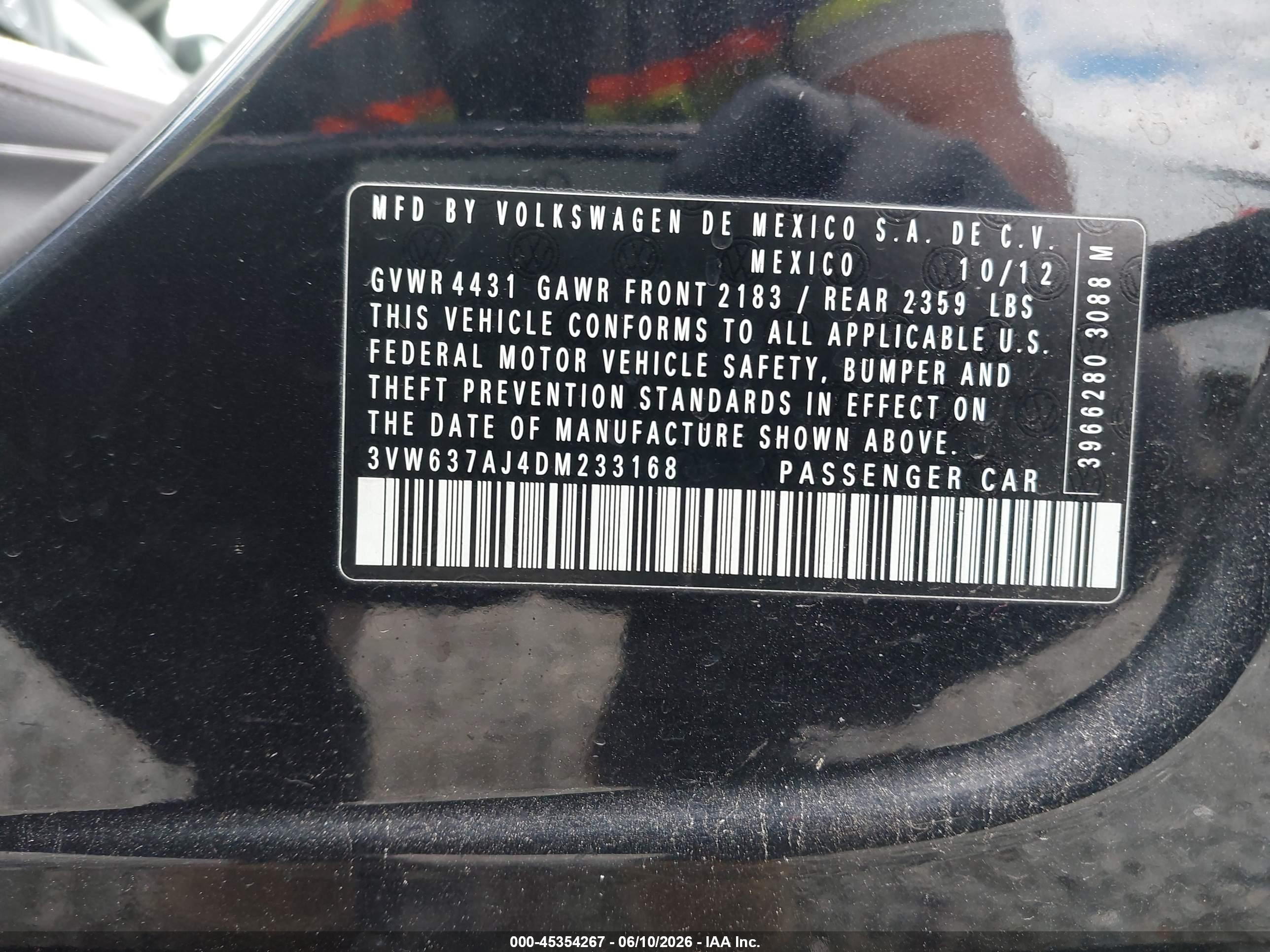 2013 Volkswagen Jetta Hybrid Sel Premium Black vin: 3VW637AJ4DM233168